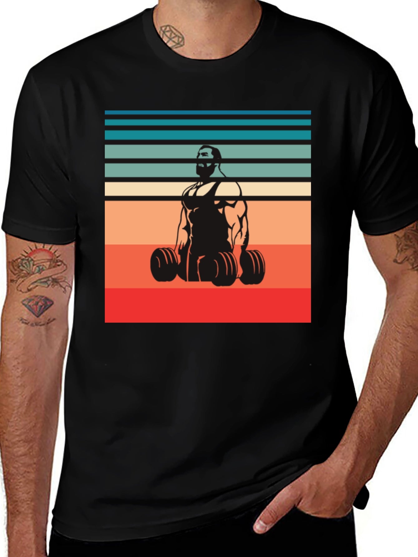 Retro Gym T-Shirt: Weightlifter Design