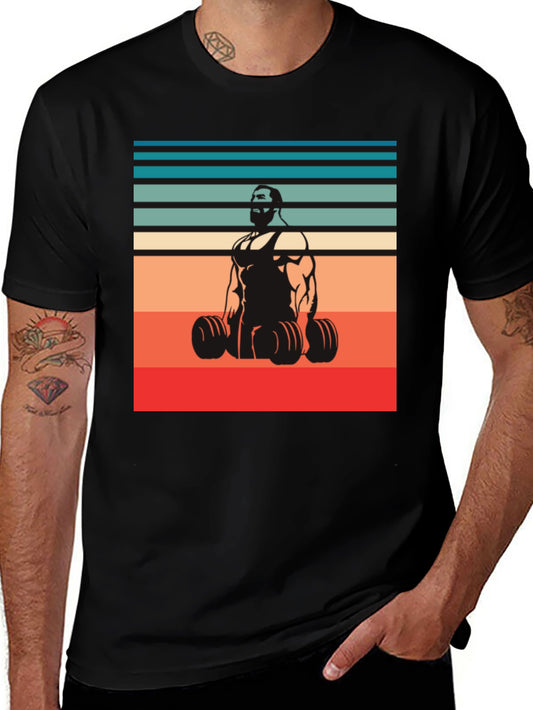 Retro Gym T-Shirt: Weightlifter Design