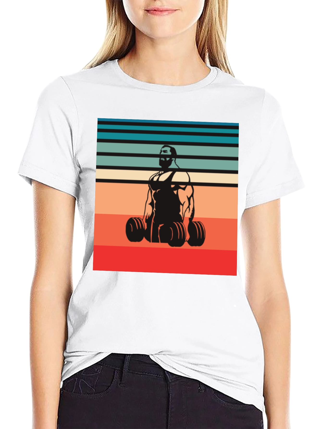 Retro Gym T-Shirt: Weightlifter Design