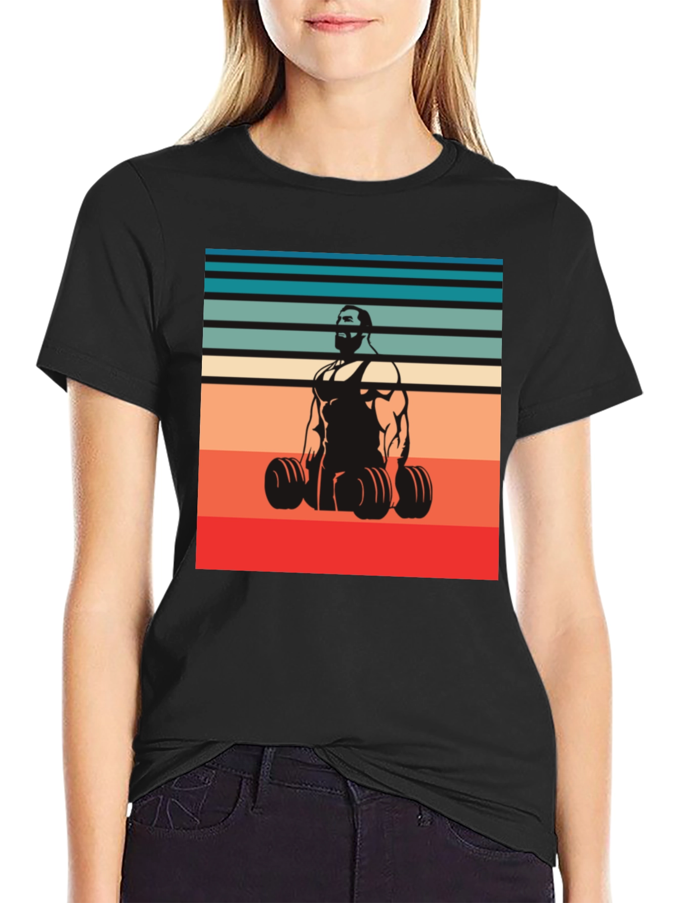 Retro Gym T-Shirt: Weightlifter Design