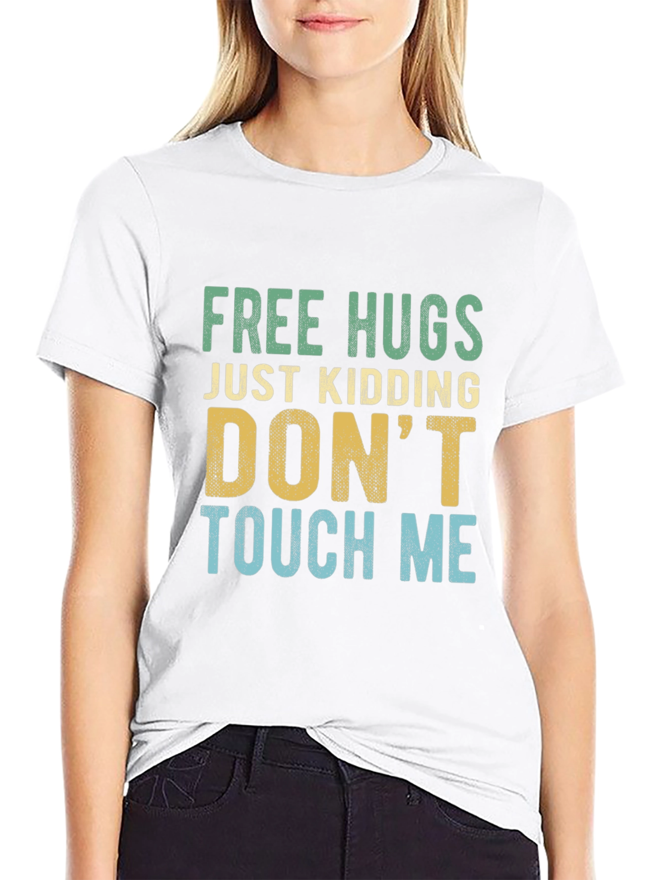 Funny Introvert Tee: Free Hugs Just Kidding!