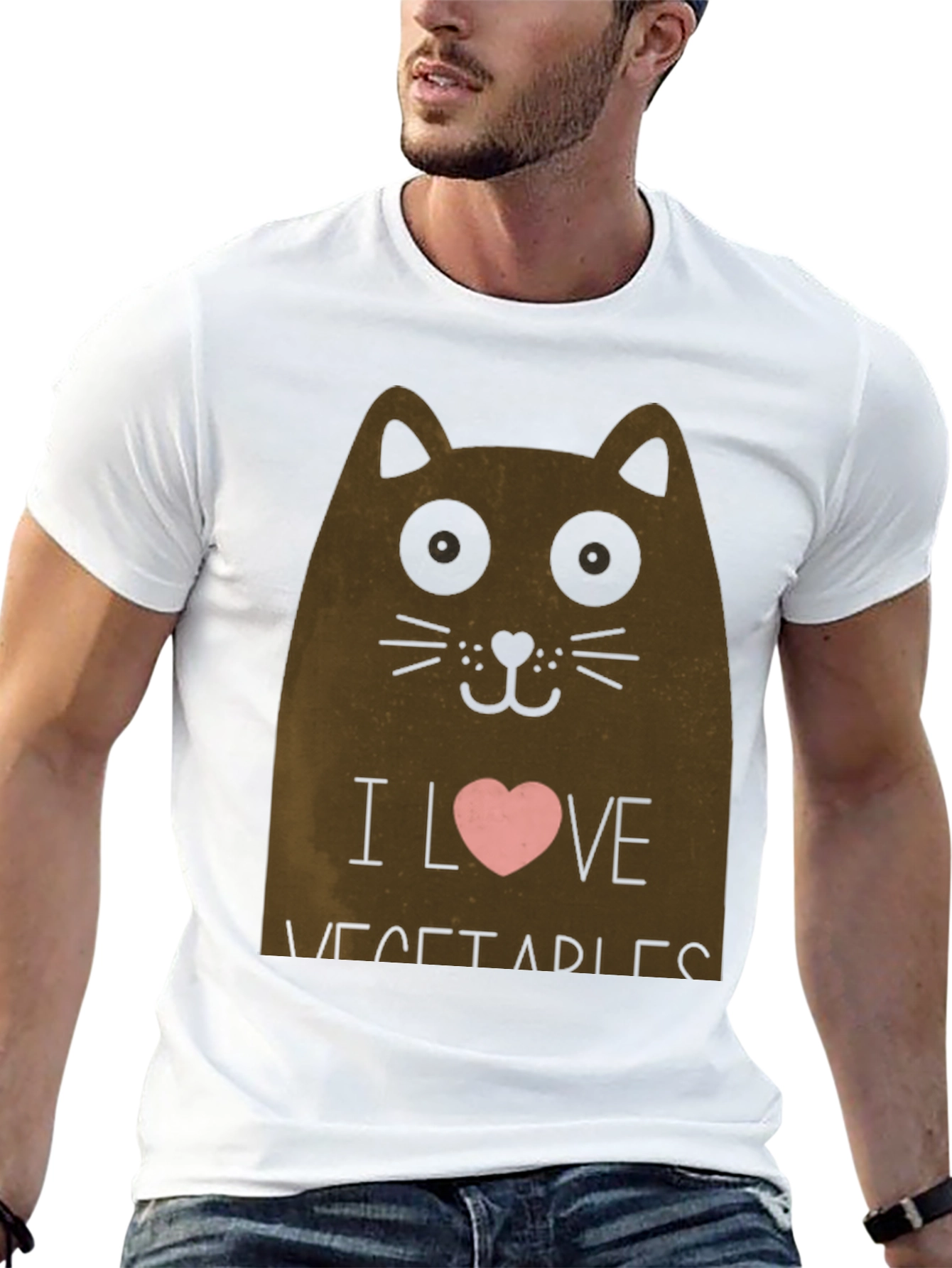 I Love Vegetables Cat T-Shirt