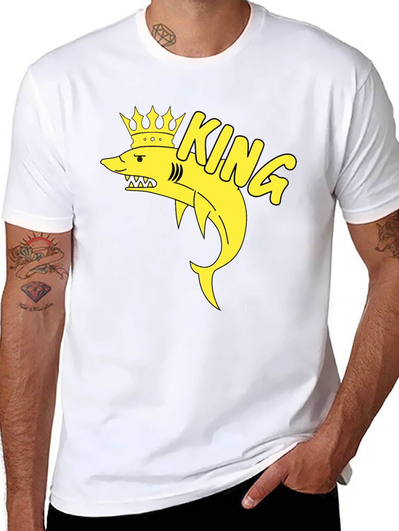 King Shark T-Shirt - Black Cotton Graphic Tee