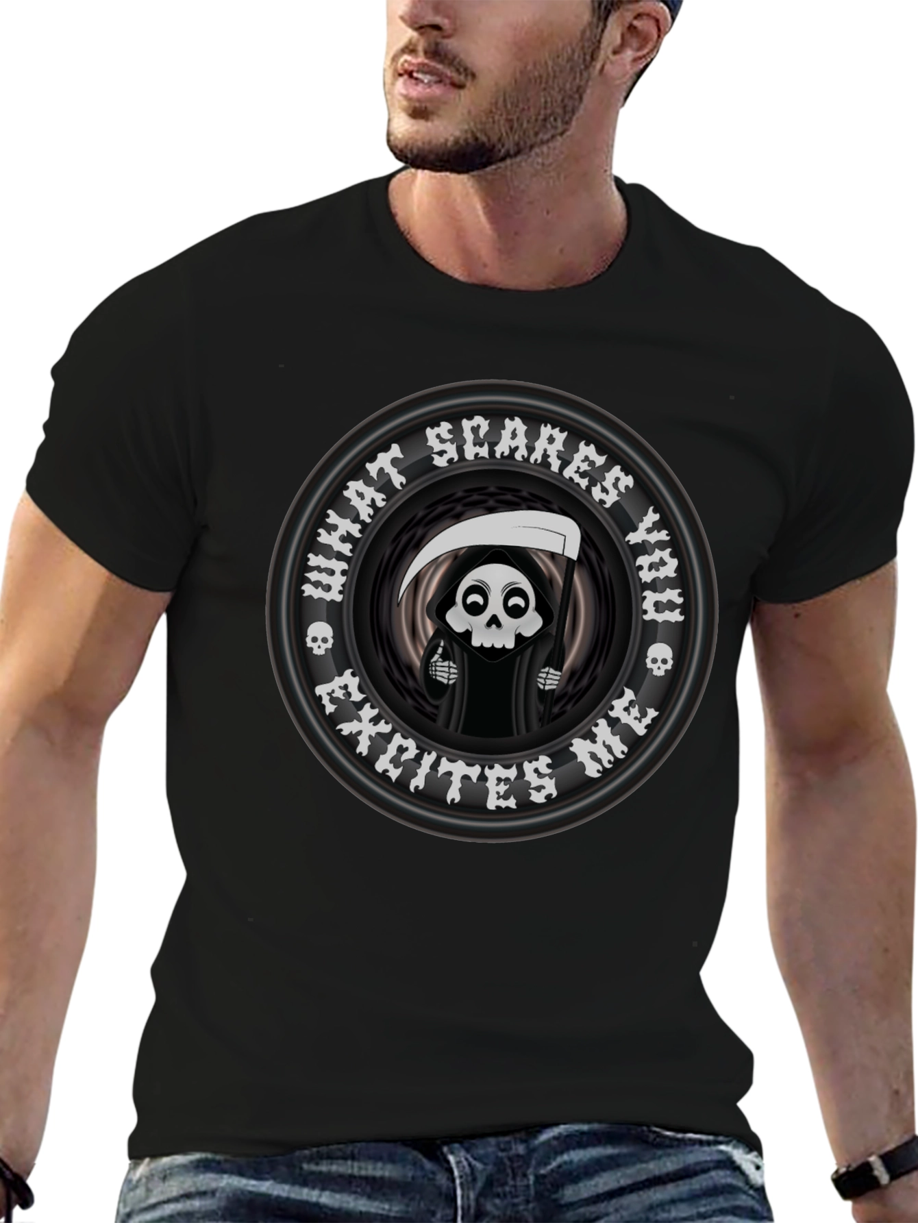 Funny Grim Reaper What Scares You Graphic T-Shirt