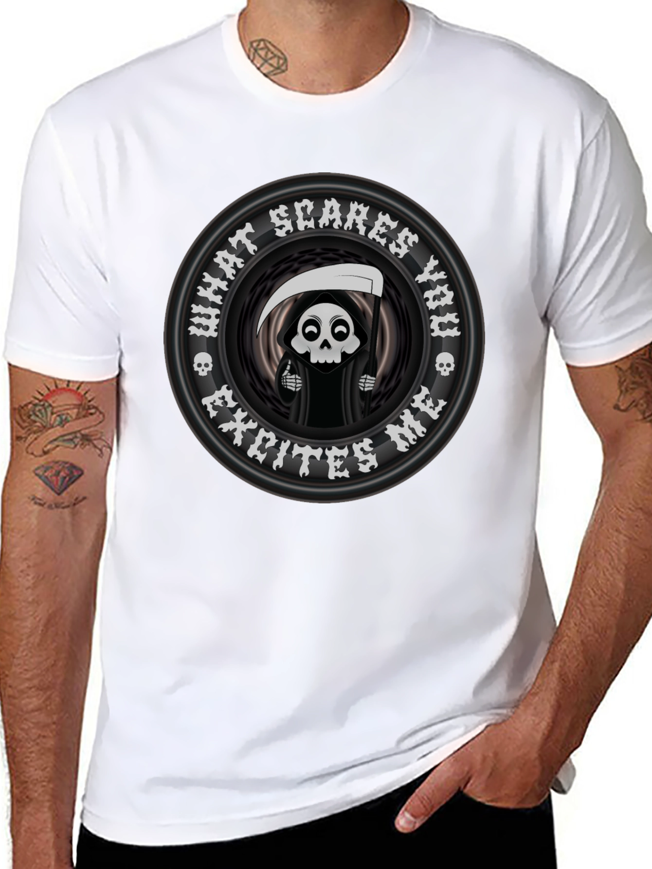 Funny Grim Reaper What Scares You Graphic T-Shirt