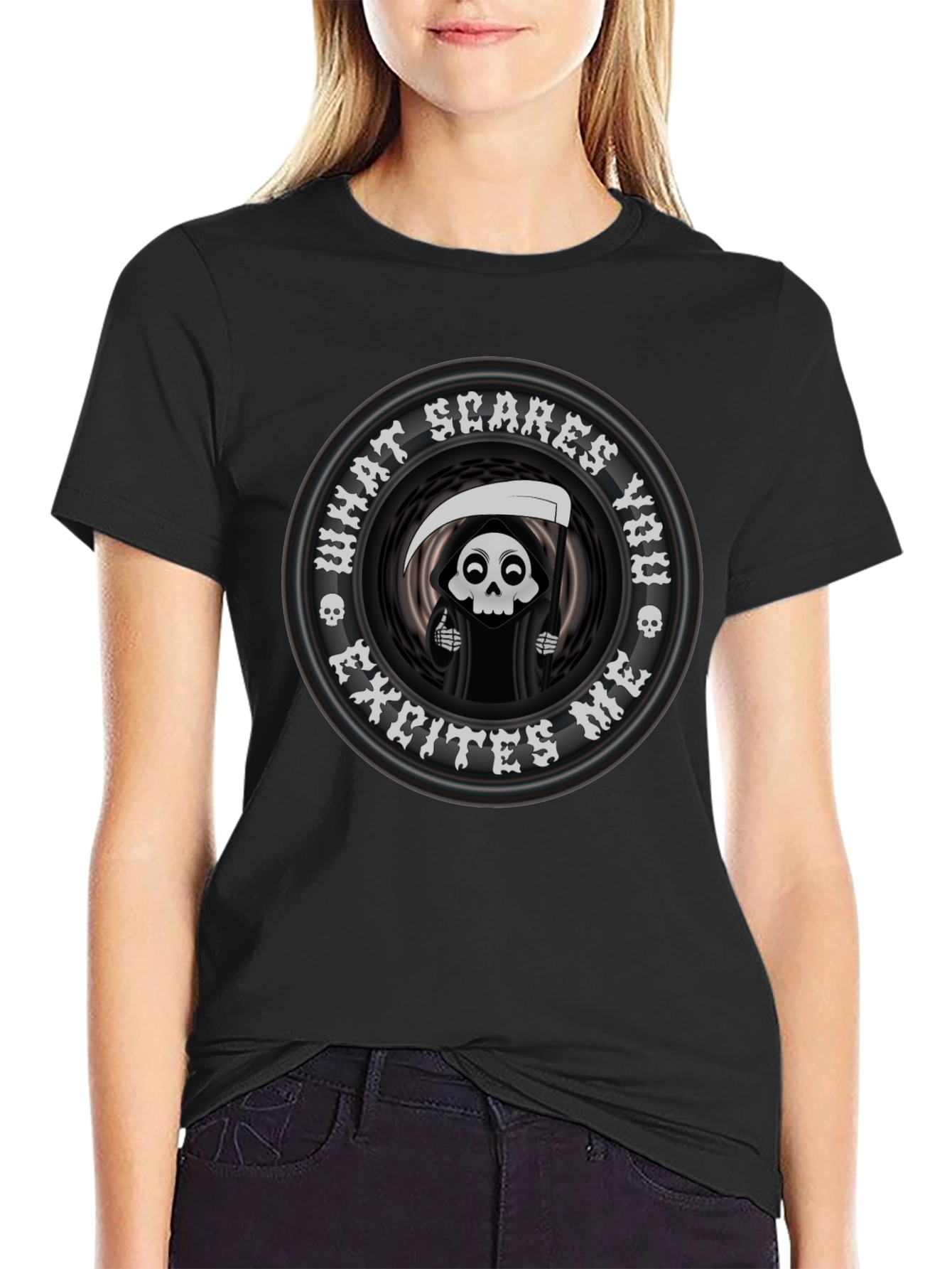 Funny Grim Reaper What Scares You Graphic T-Shirt