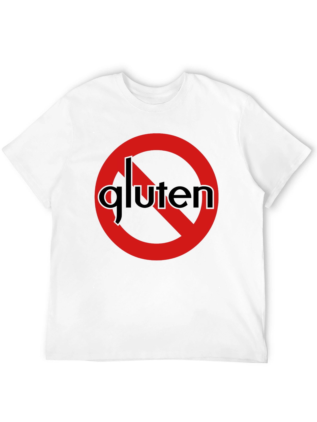 No Gluten T-Shirt - Red Circle Black Tee