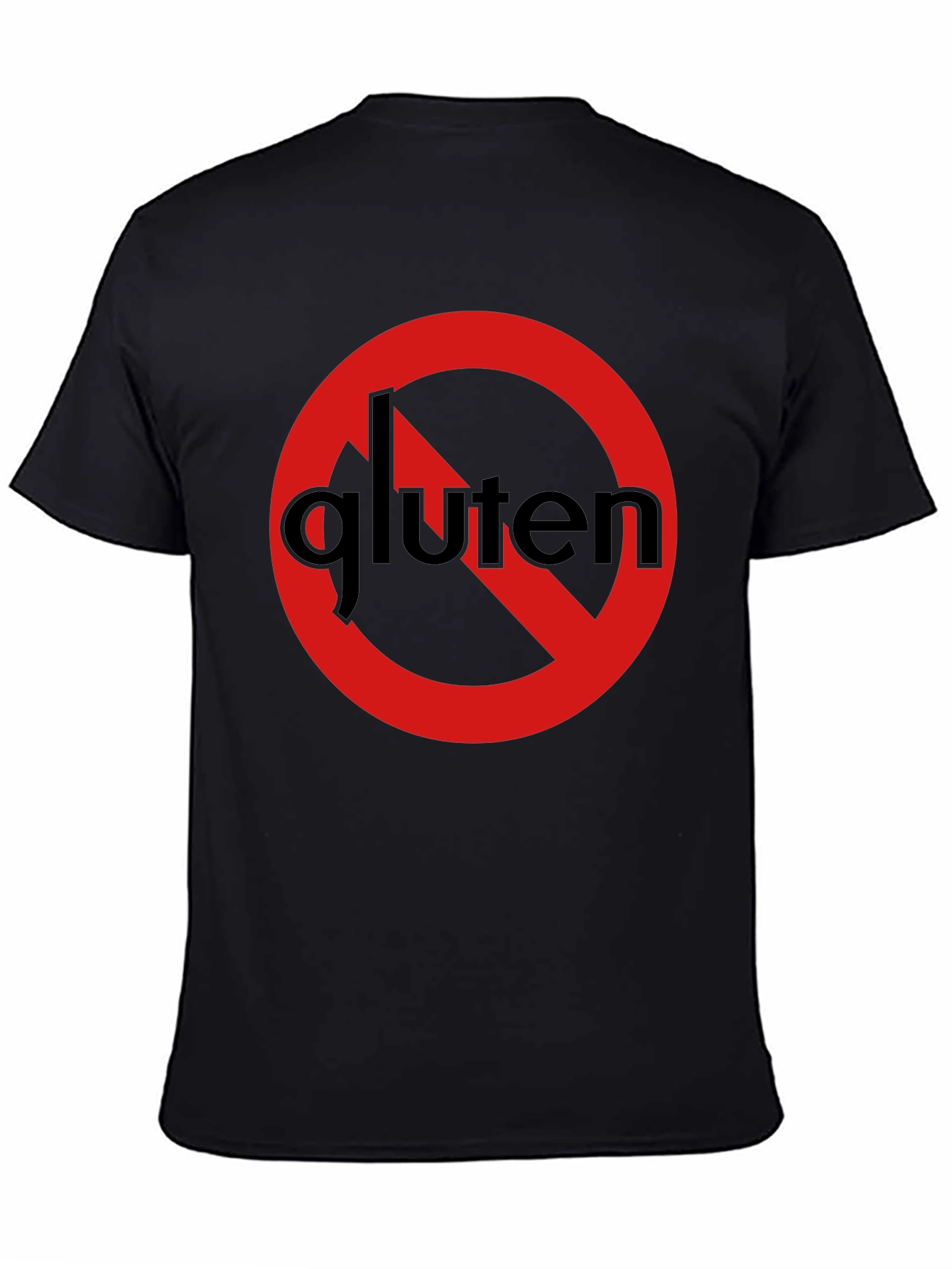 No Gluten T-Shirt - Red Circle Black Tee