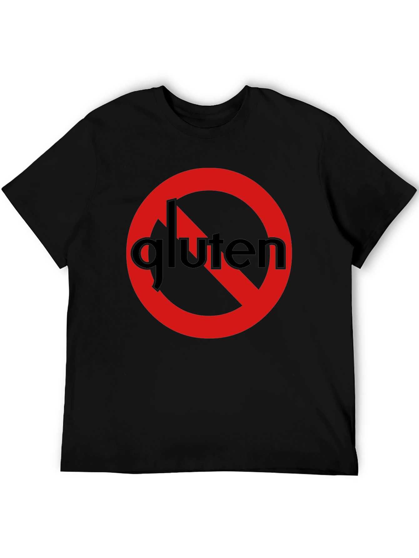 No Gluten T-Shirt - Red Circle Black Tee