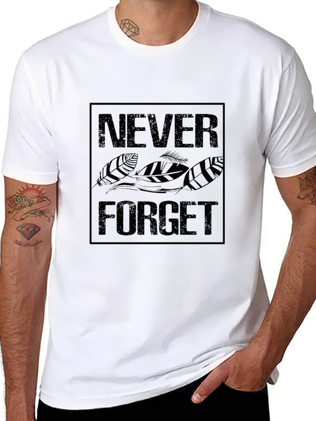 Never Forget Graphic Tee - Black Cotton T-Shirt