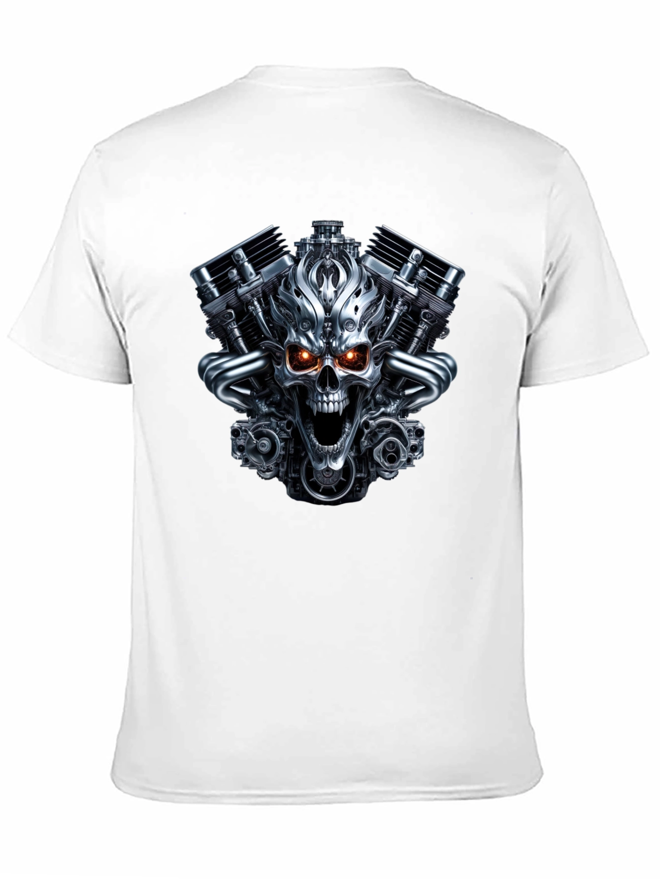 Skull Engine Graphic T-Shirt - Bold Biker Style