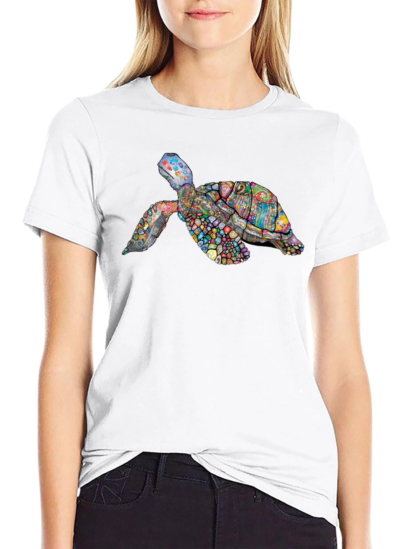 Colorful Turtle Graphic T-Shirt