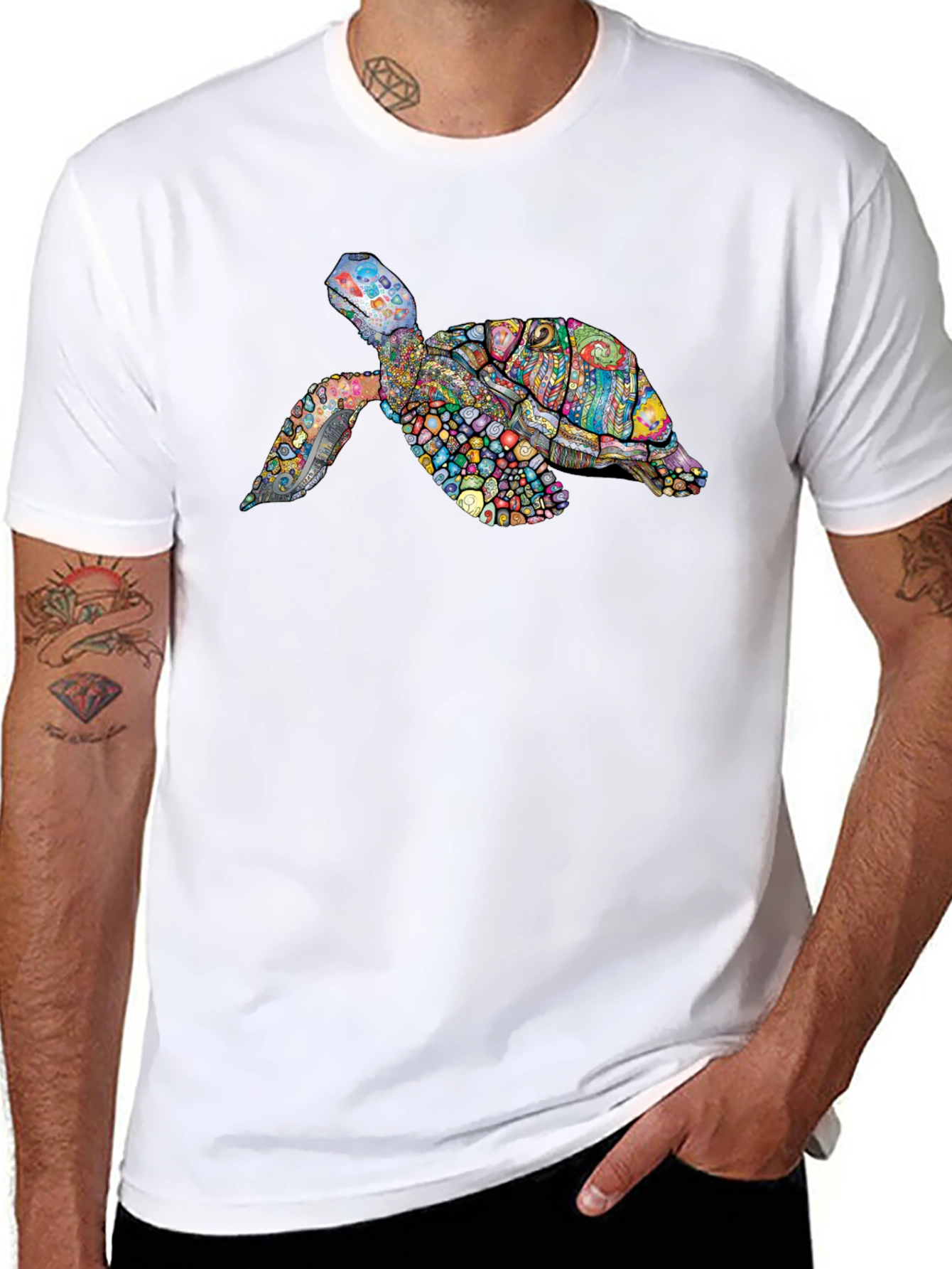 Colorful Turtle Graphic T-Shirt