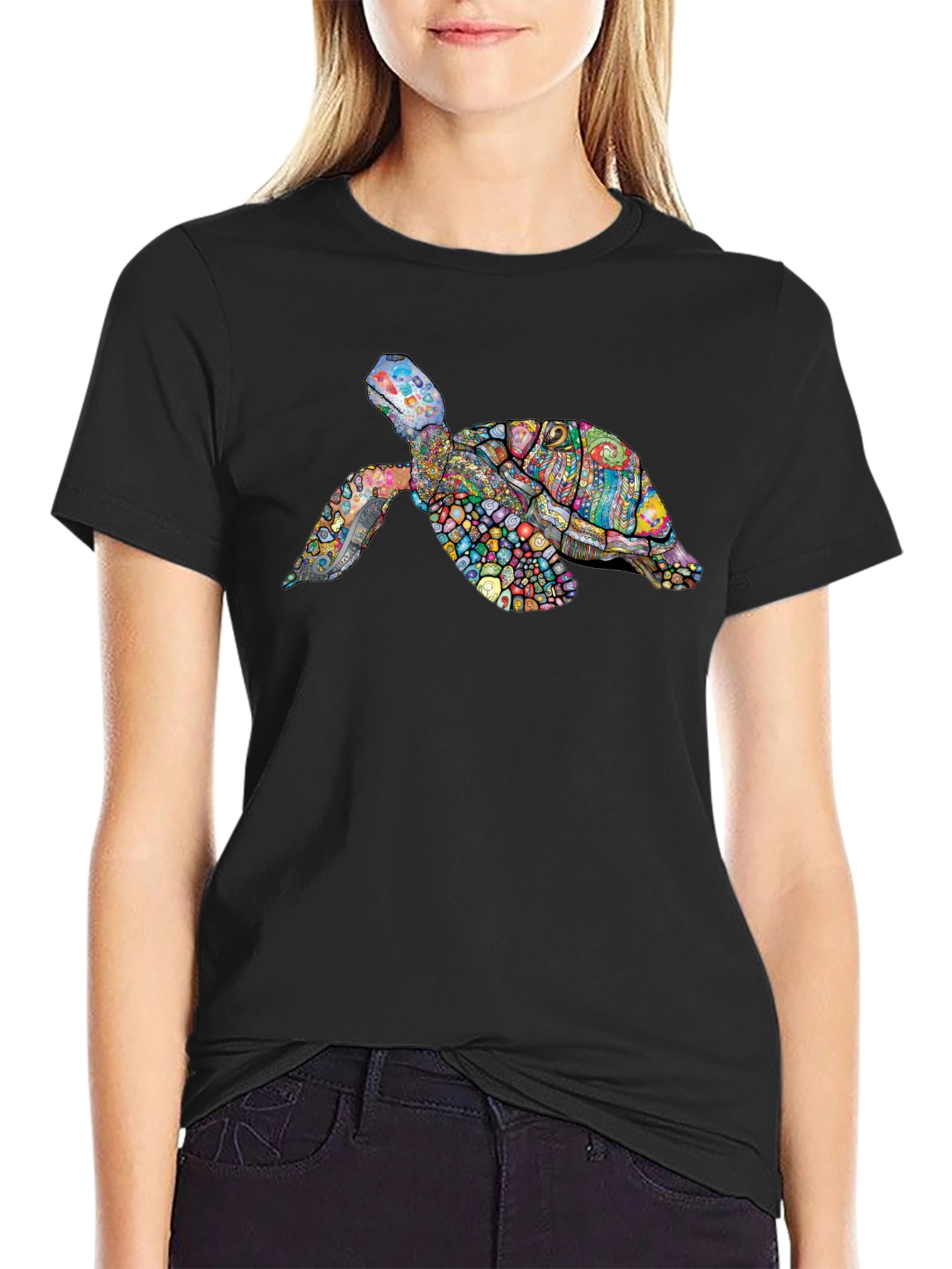 Colorful Turtle Graphic T-Shirt
