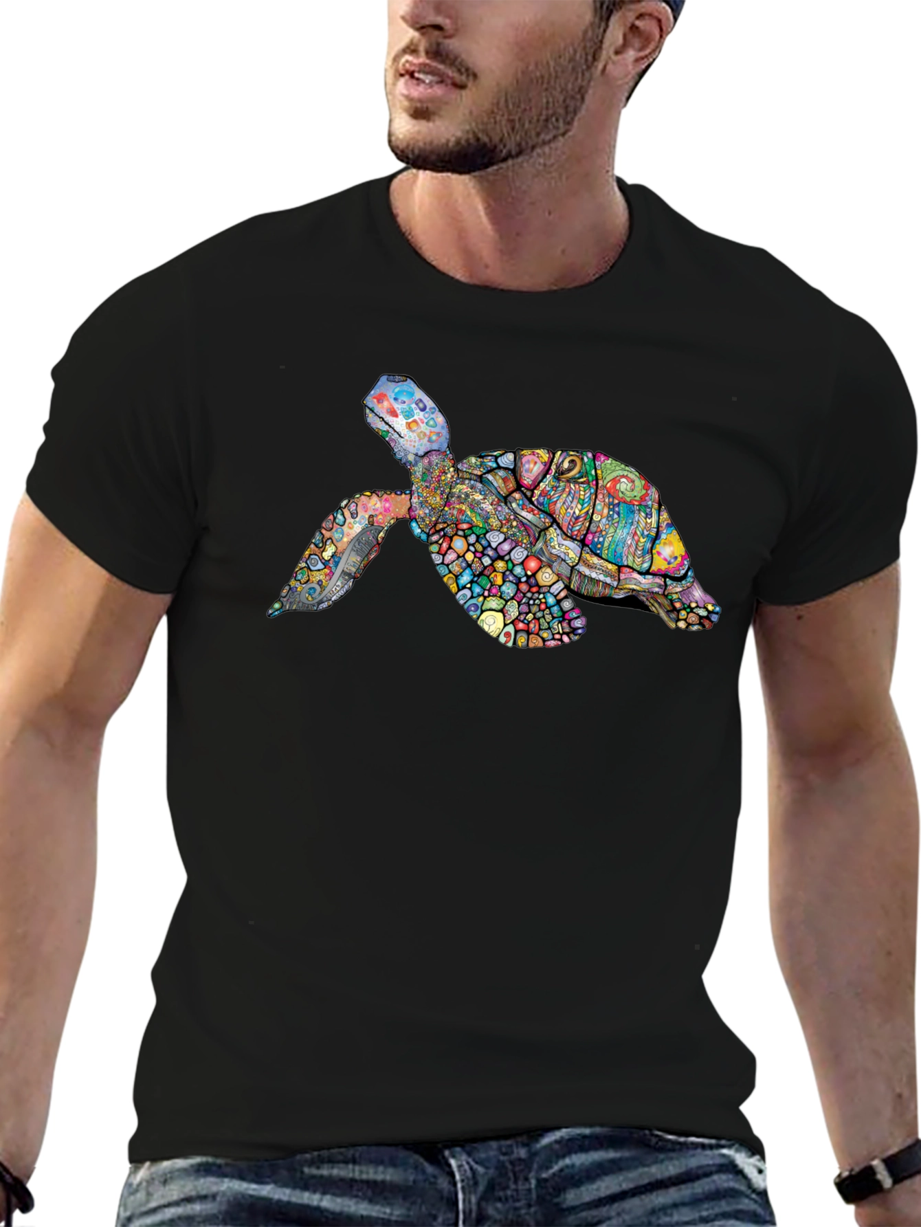 Colorful Turtle Graphic T-Shirt