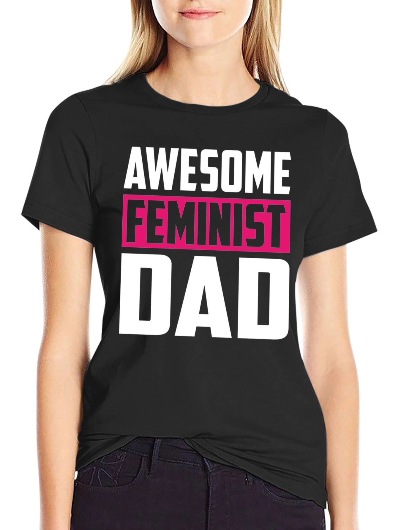 Awesome Feminist Dad Graphic T-Shirt