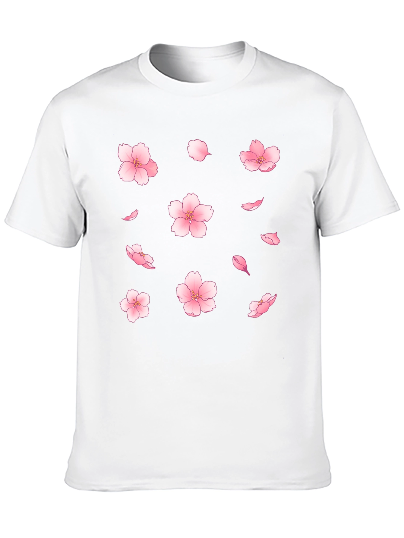 Sakura Blossom Print Black T-Shirt