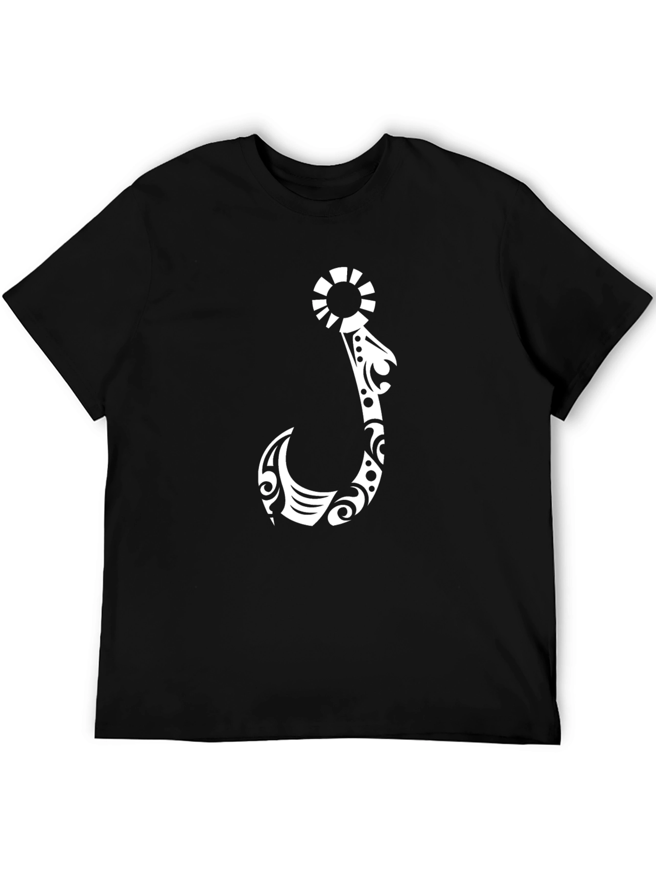Tribal Hook Graphic T-Shirt - Black