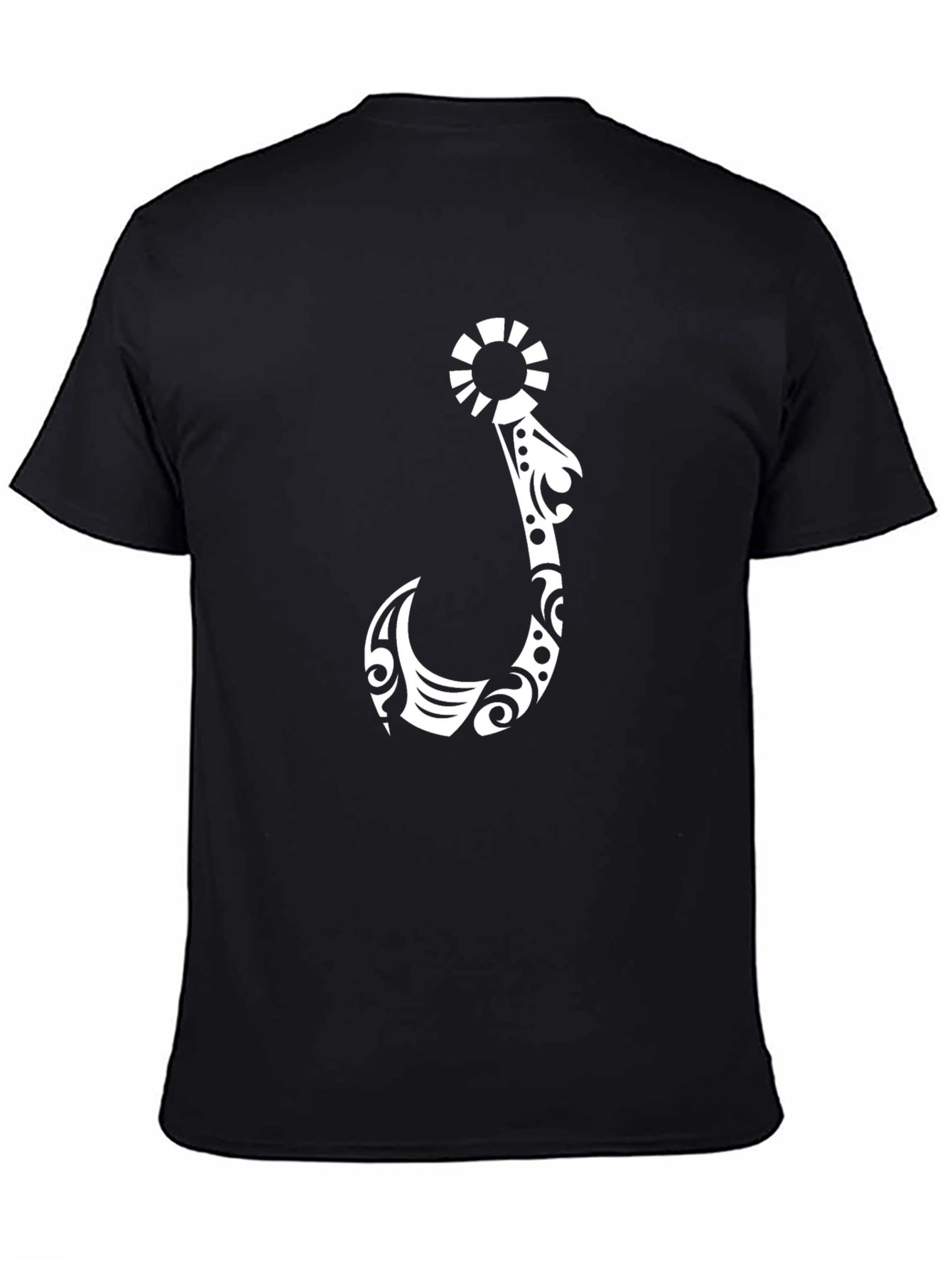 Tribal Hook Graphic T-Shirt - Black