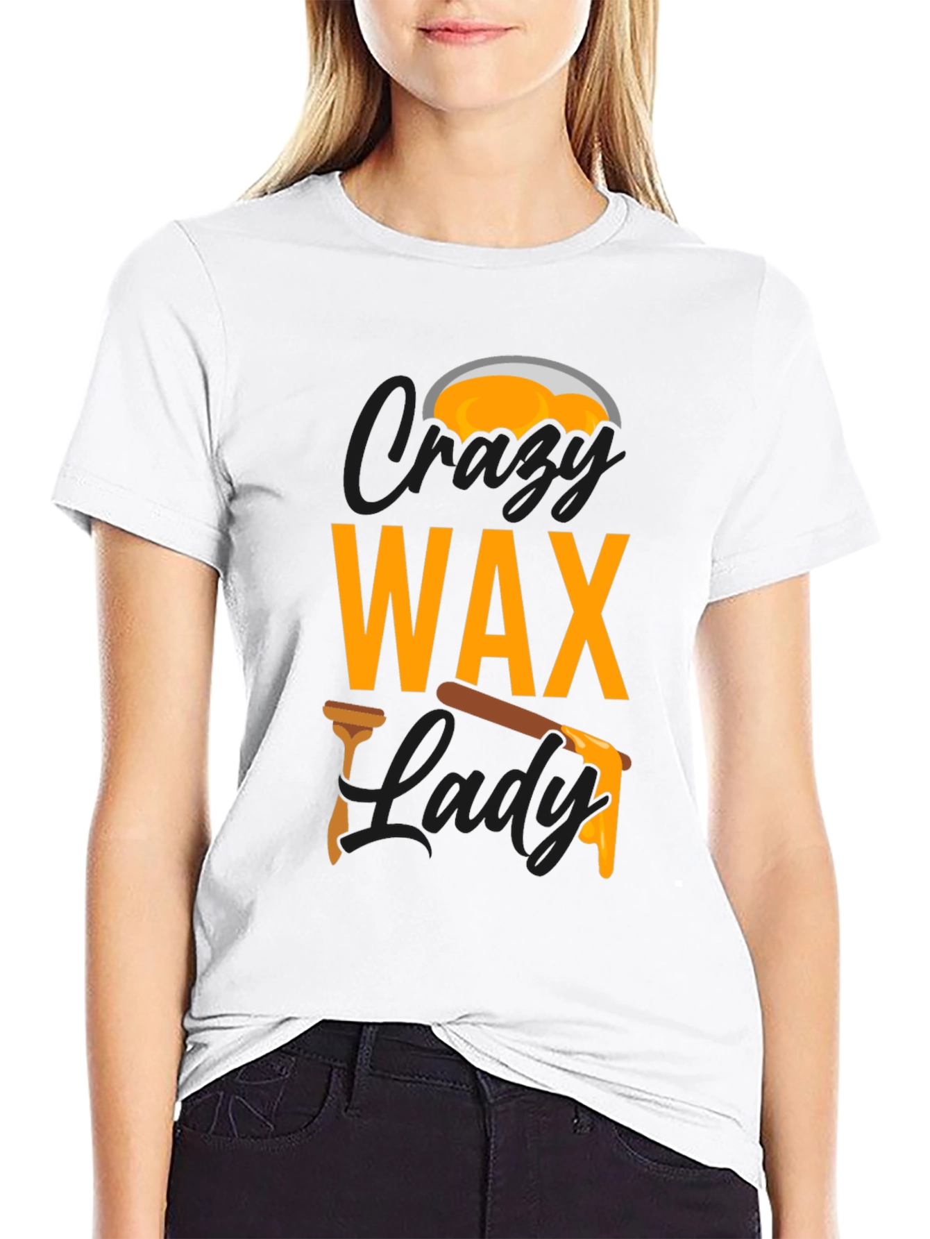 Crazy Wax Lady Graphic Tee - Black Unisex T-Shirt