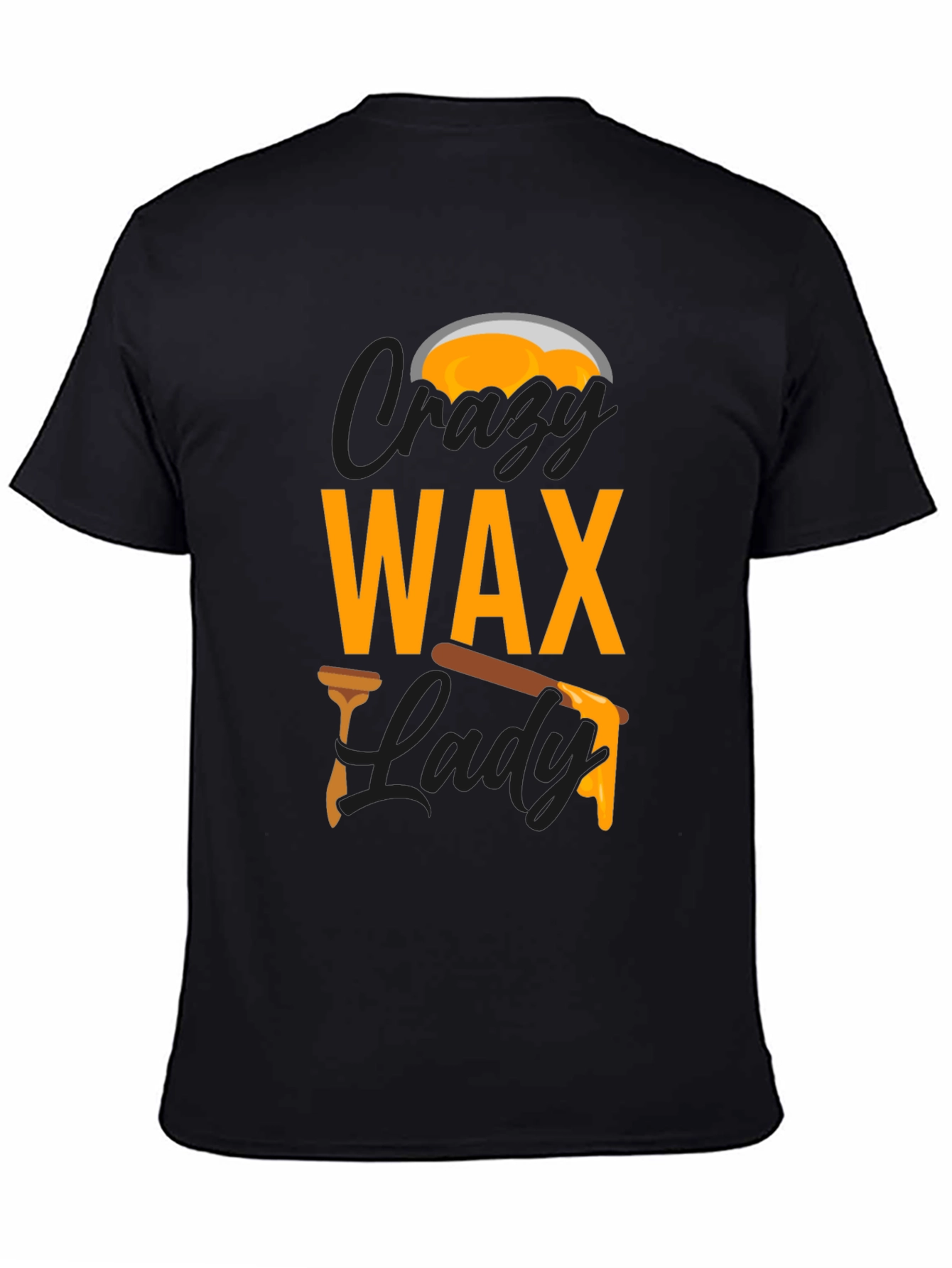 Crazy Wax Lady Graphic Tee - Black Unisex T-Shirt