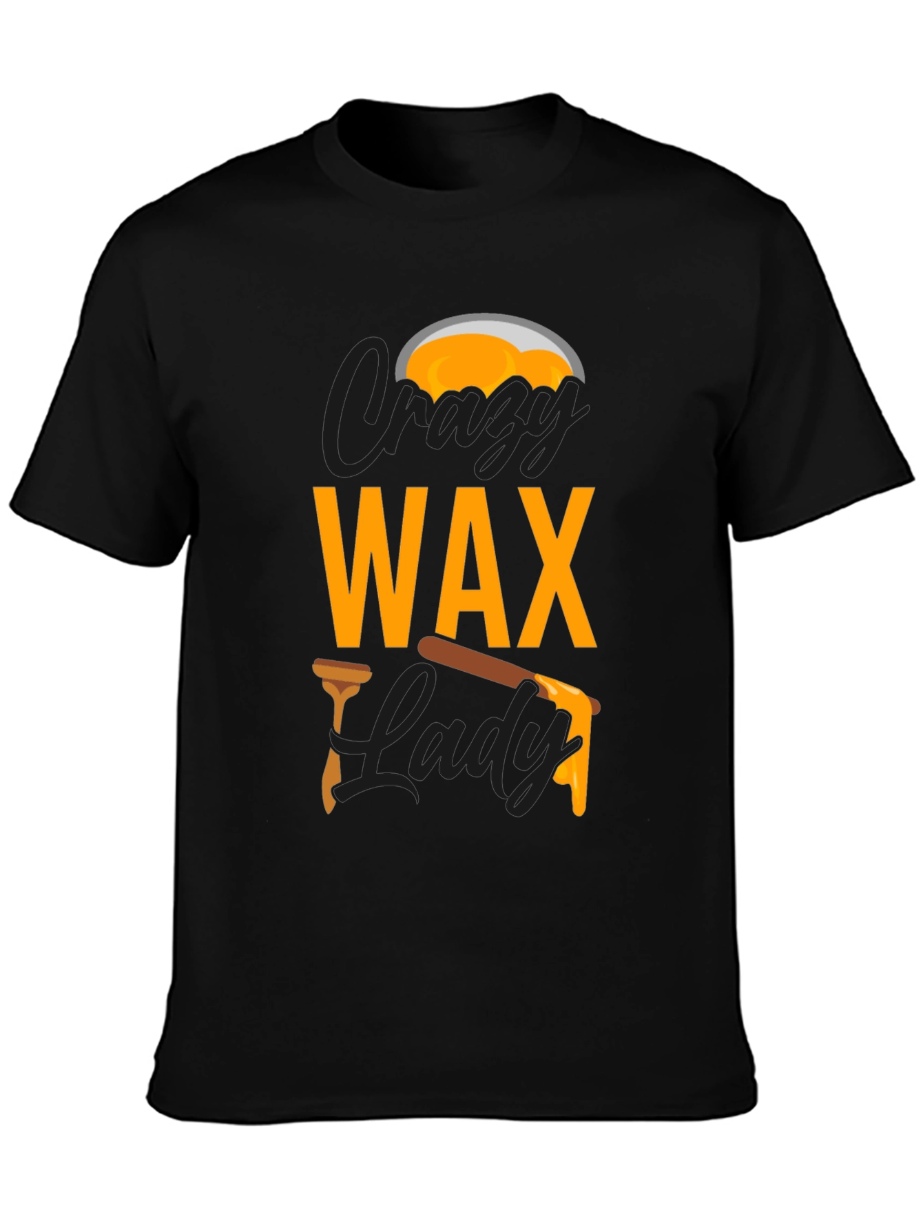 Crazy Wax Lady Graphic Tee - Black Unisex T-Shirt