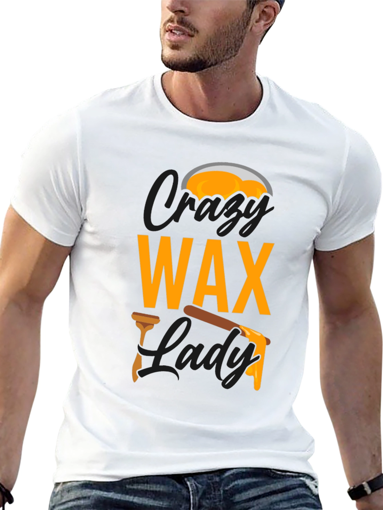 Crazy Wax Lady Graphic Tee - Black Unisex T-Shirt