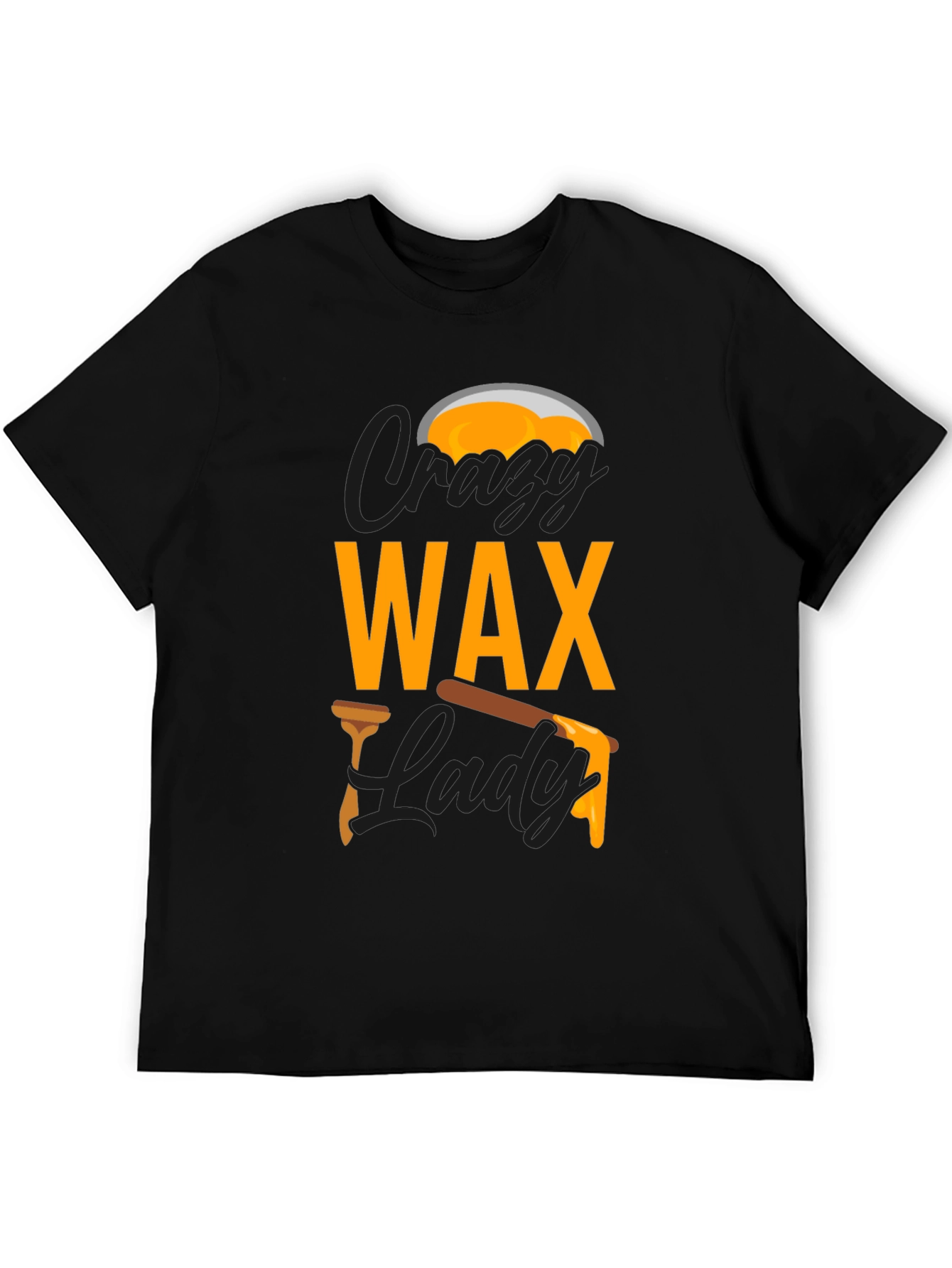 Crazy Wax Lady Graphic Tee - Black Unisex T-Shirt