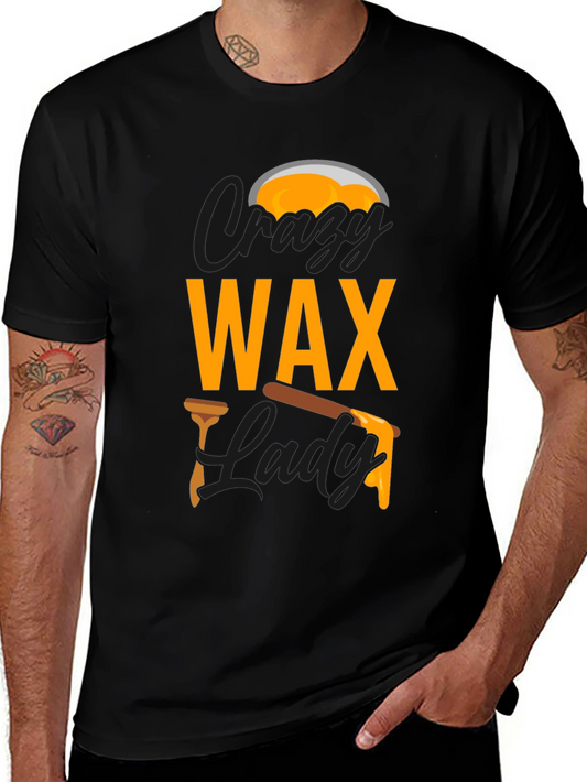 Crazy Wax Lady Graphic Tee - Black Unisex T-Shirt