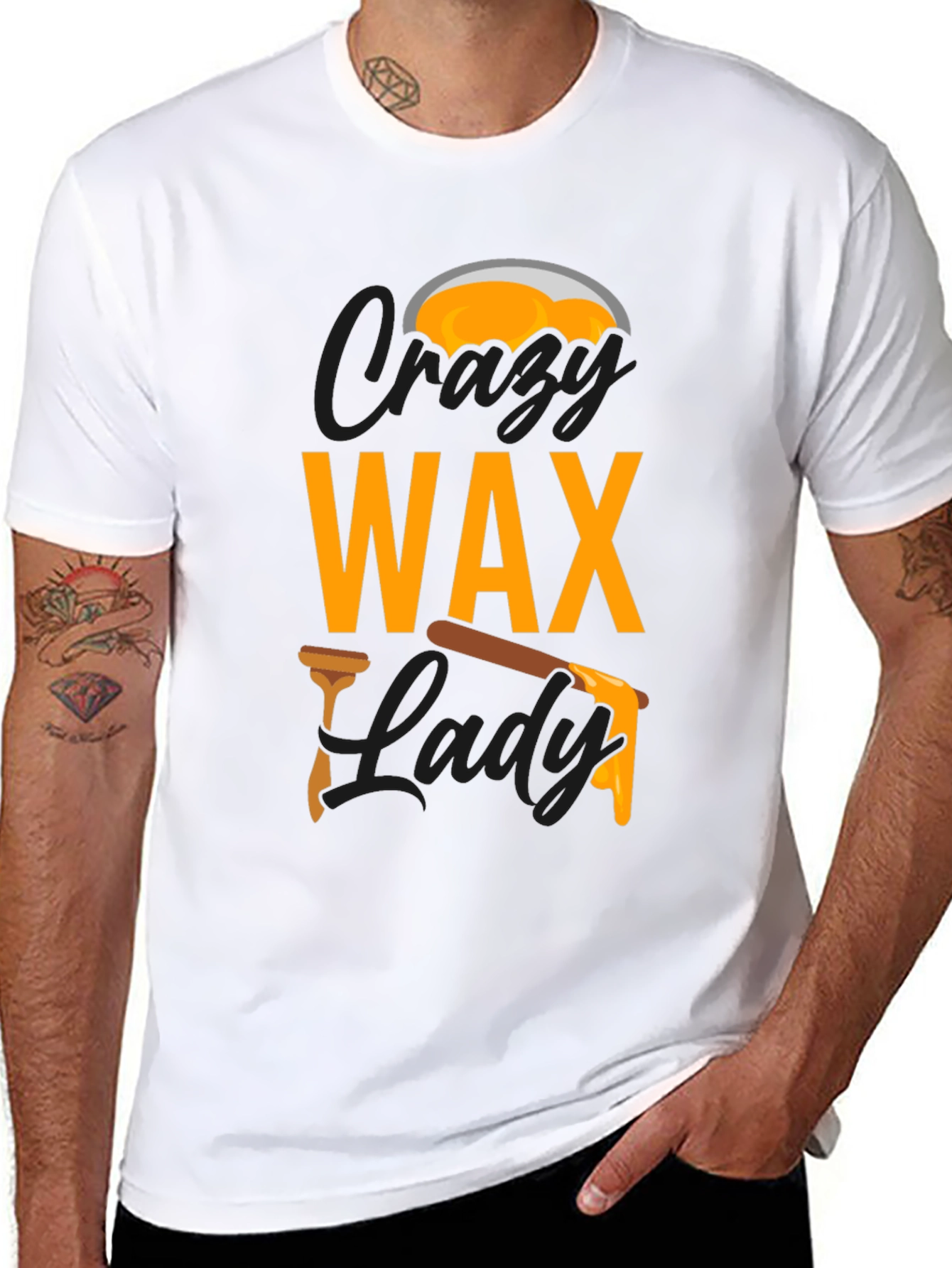 Crazy Wax Lady Graphic Tee - Black Unisex T-Shirt