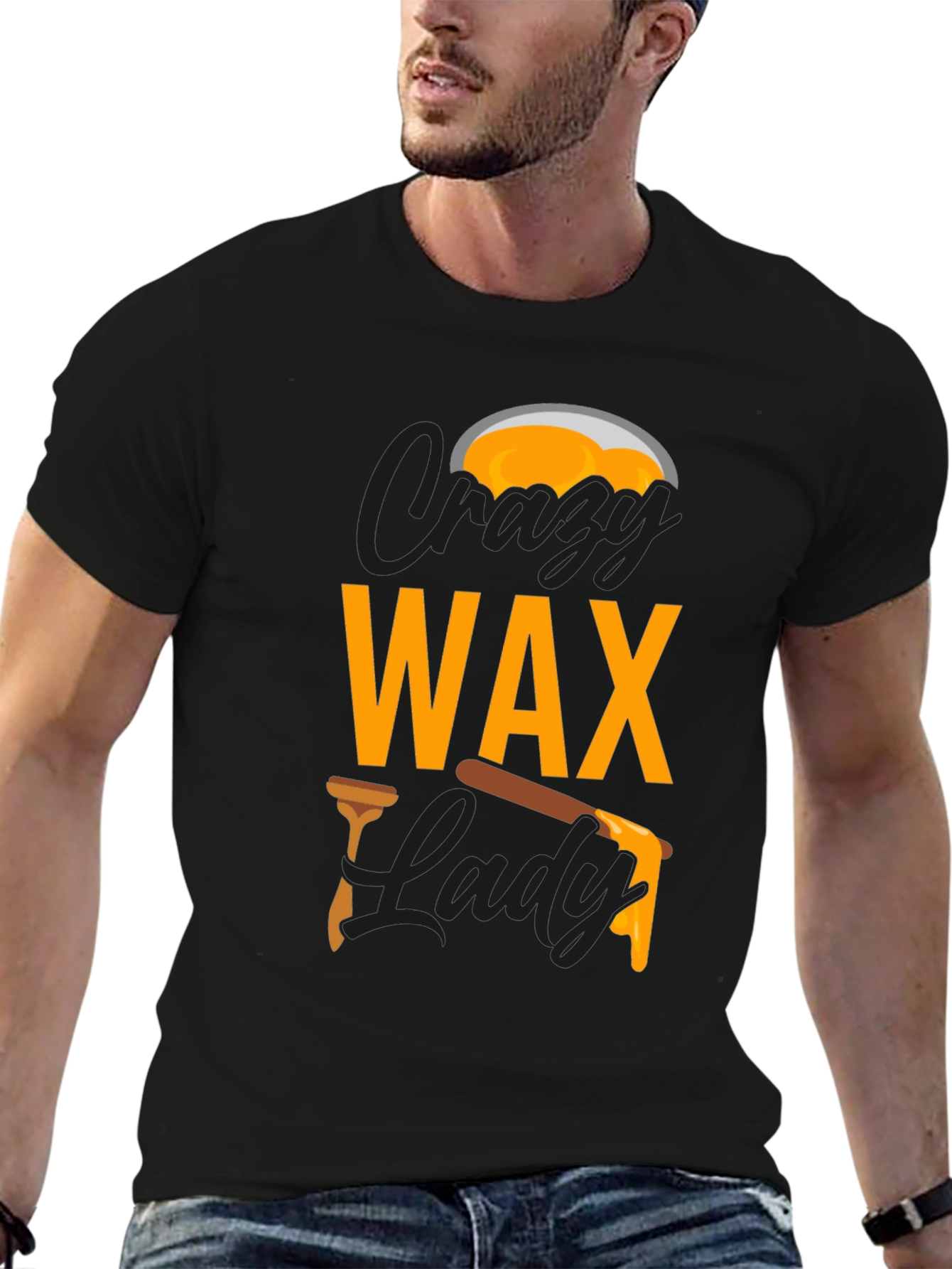 Crazy Wax Lady Graphic Tee - Black Unisex T-Shirt