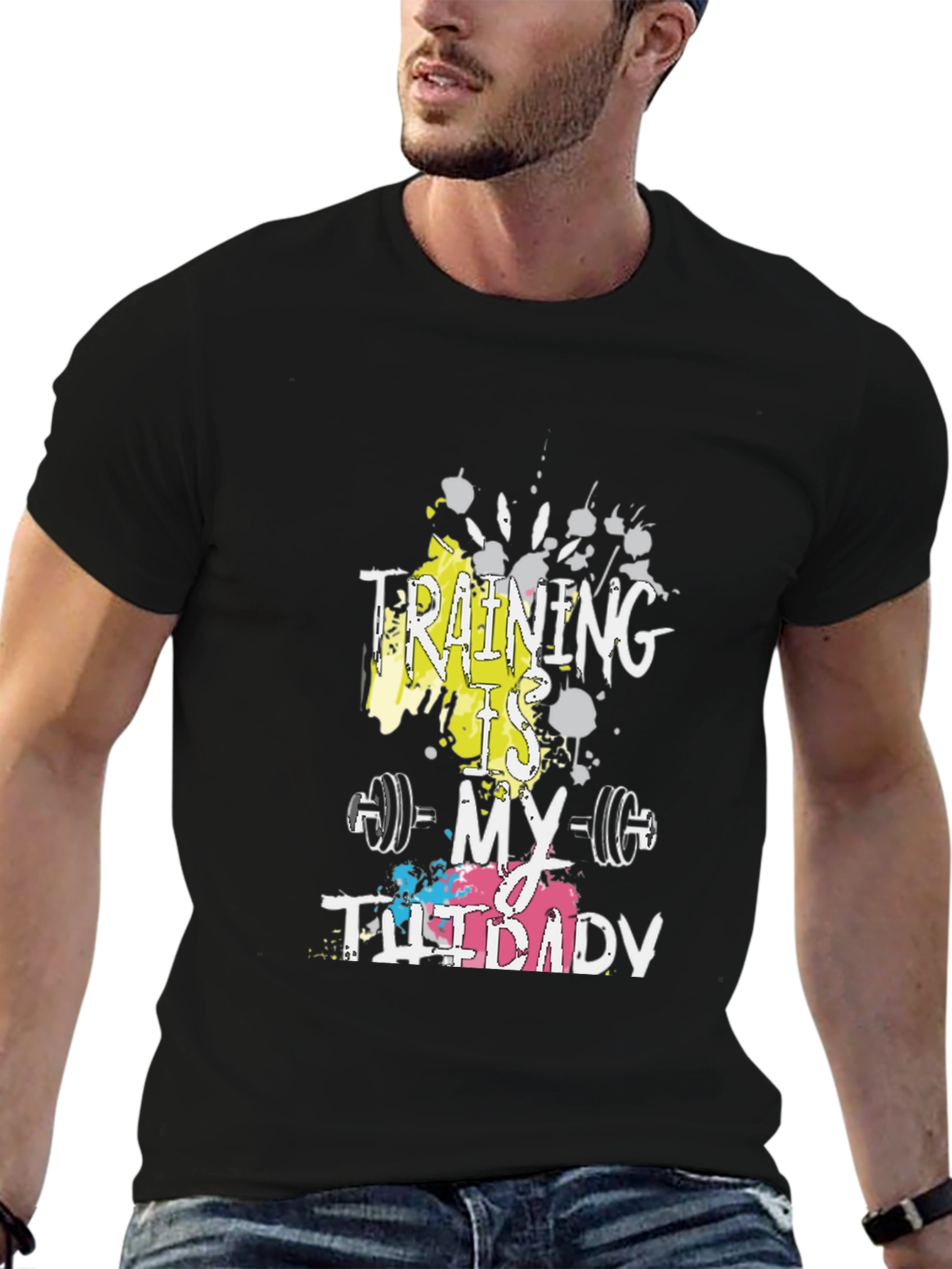 Training is My Therapy Graphic Tee - Black