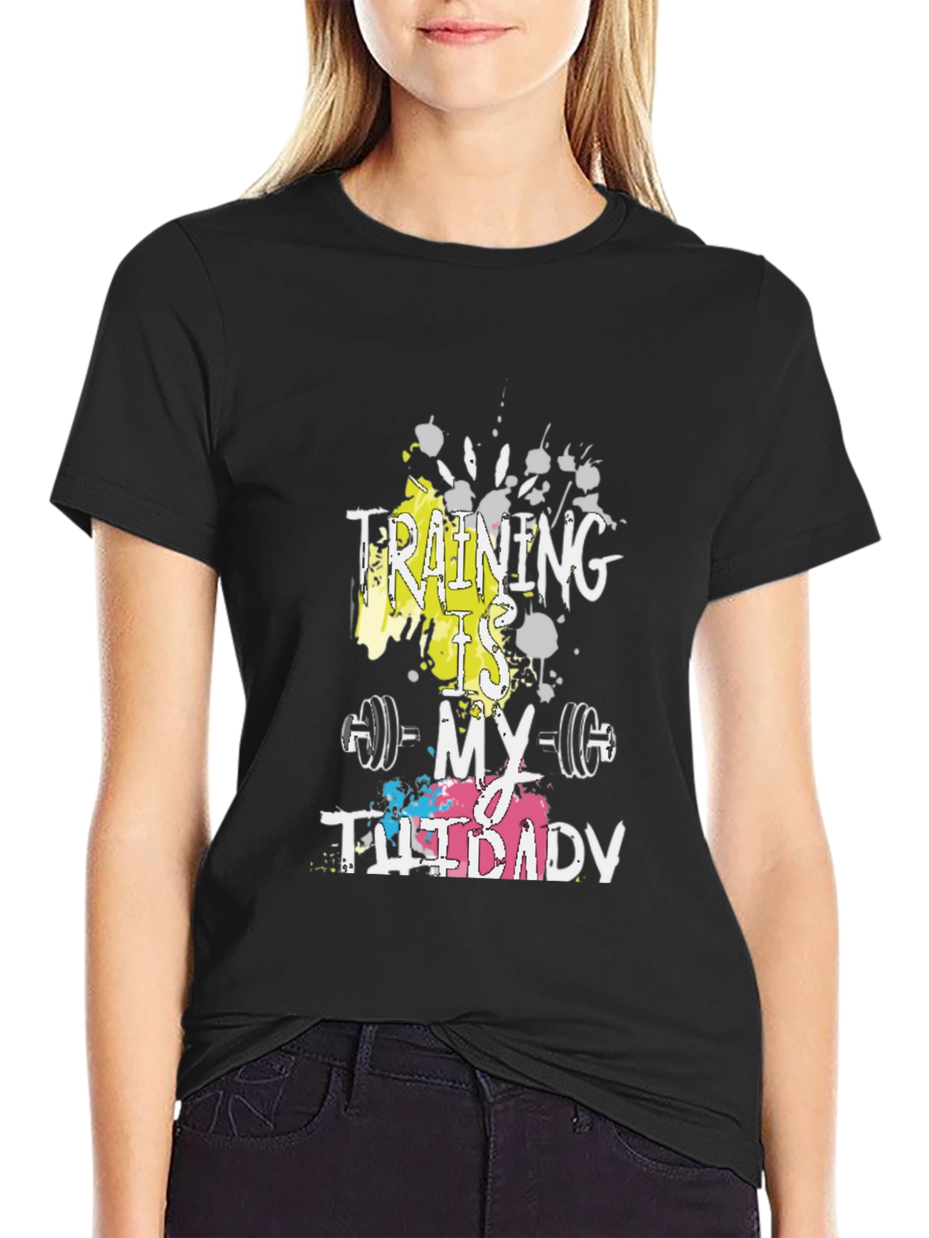 Training is My Therapy Graphic Tee - Black