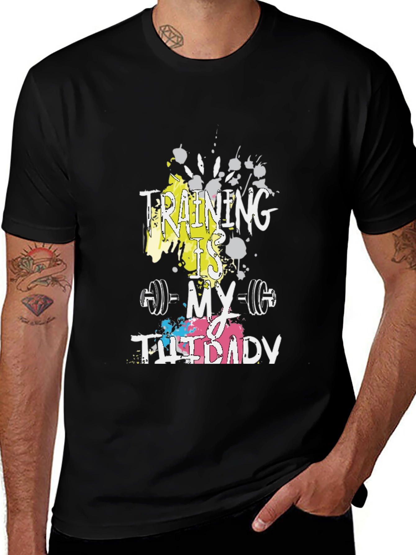 Training is My Therapy Graphic Tee - Black