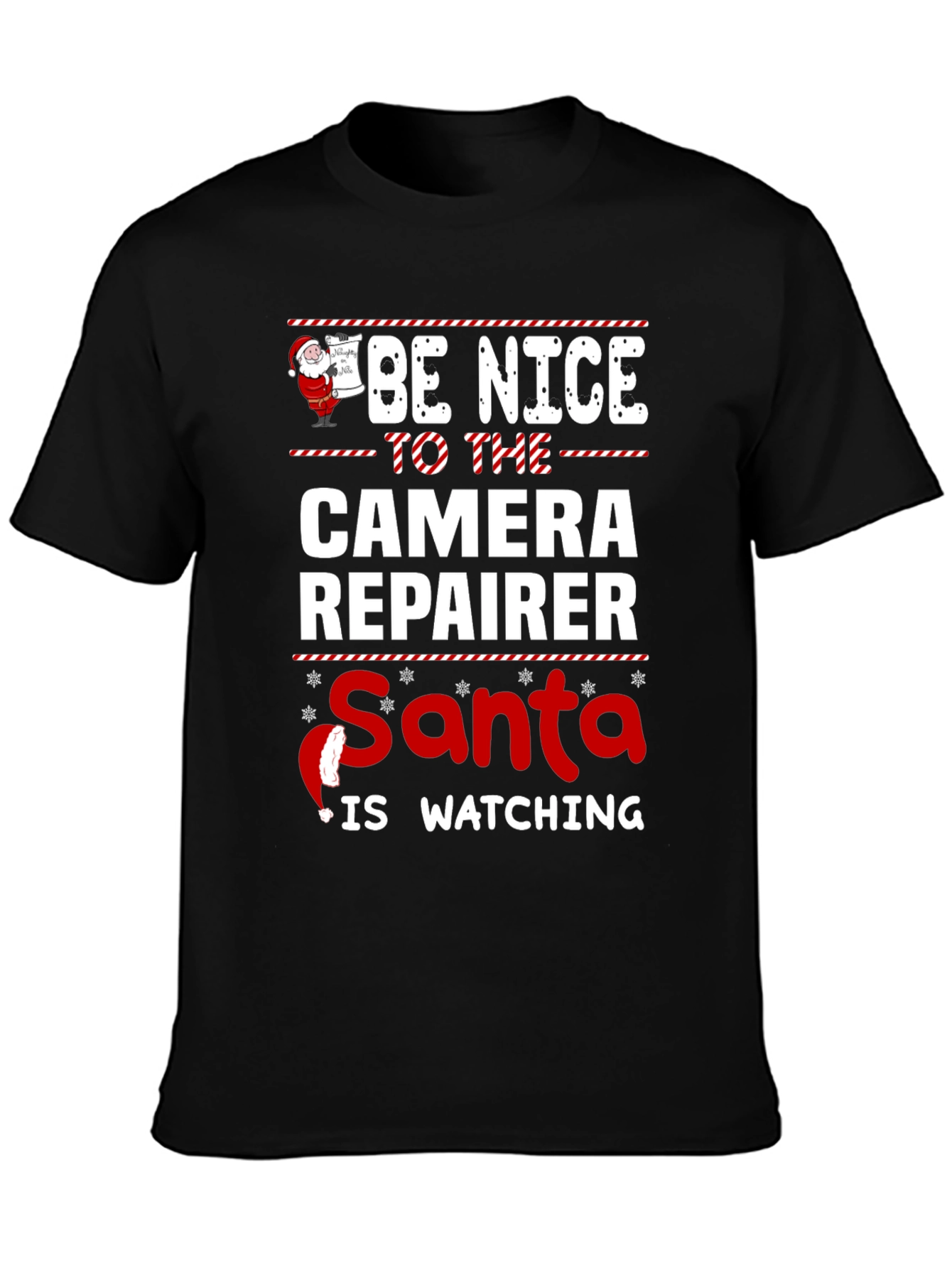 Camera Repairer Santa Watching T-Shirt