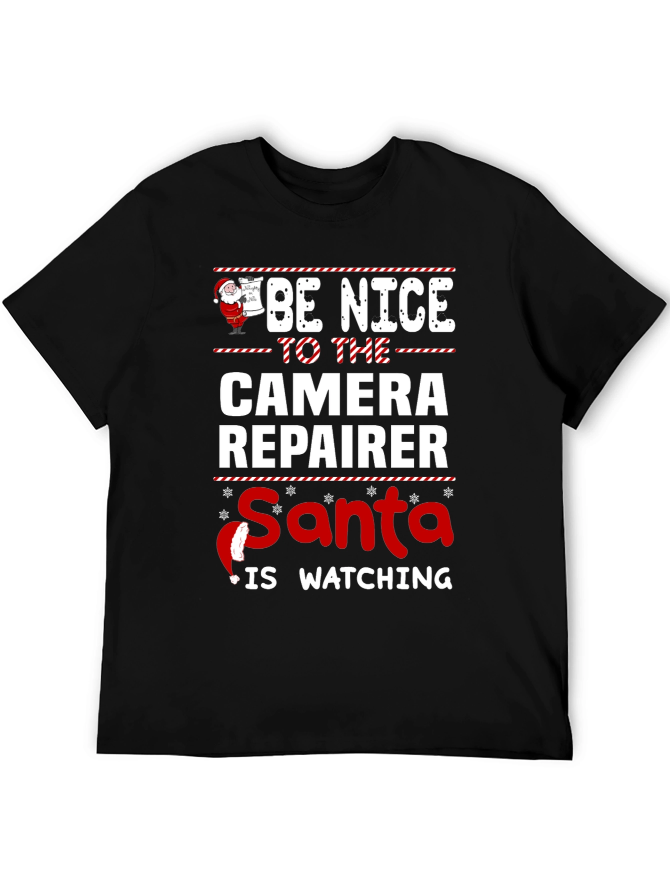 Camera Repairer Santa Watching T-Shirt