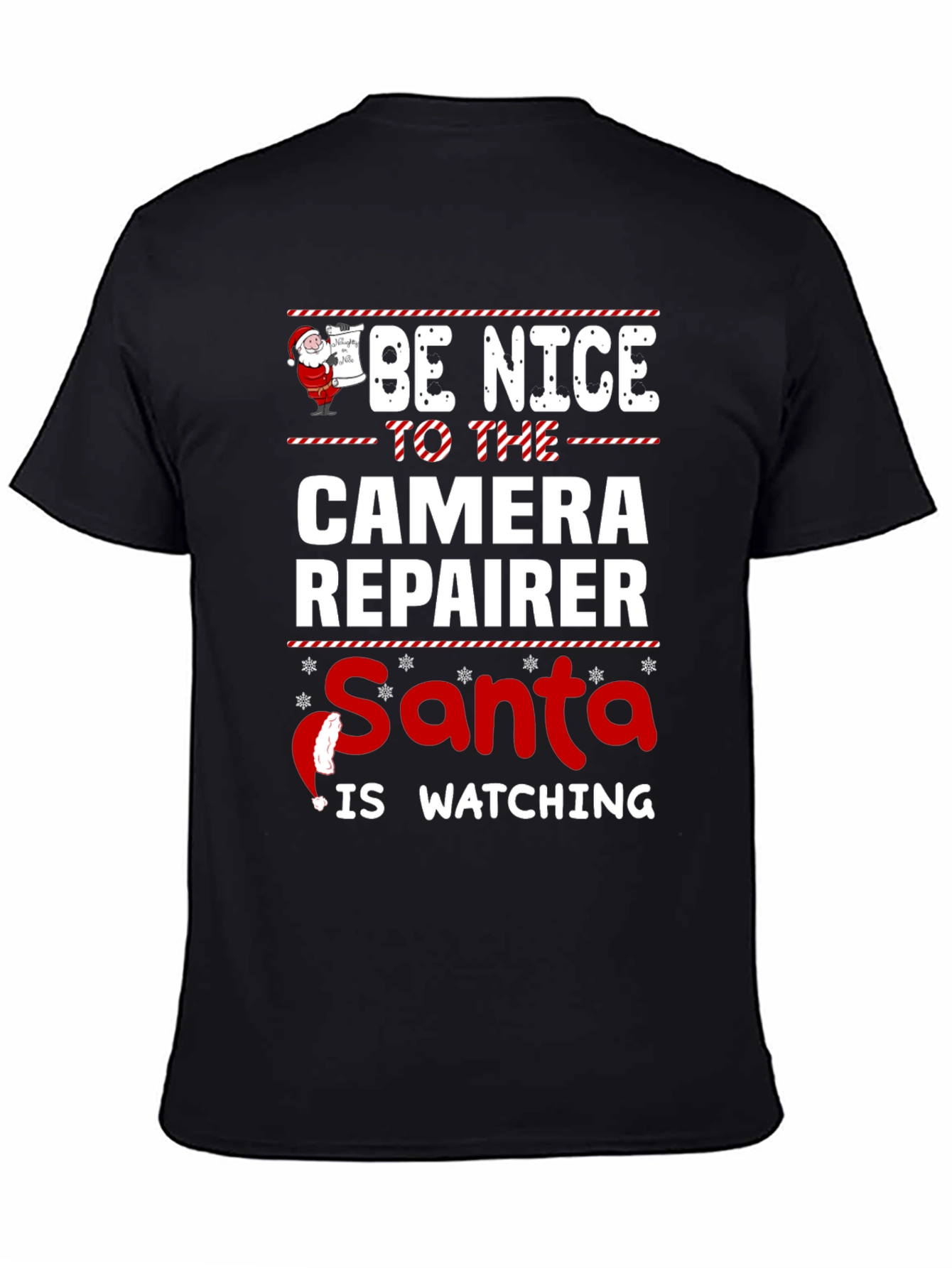 Camera Repairer Santa Watching T-Shirt