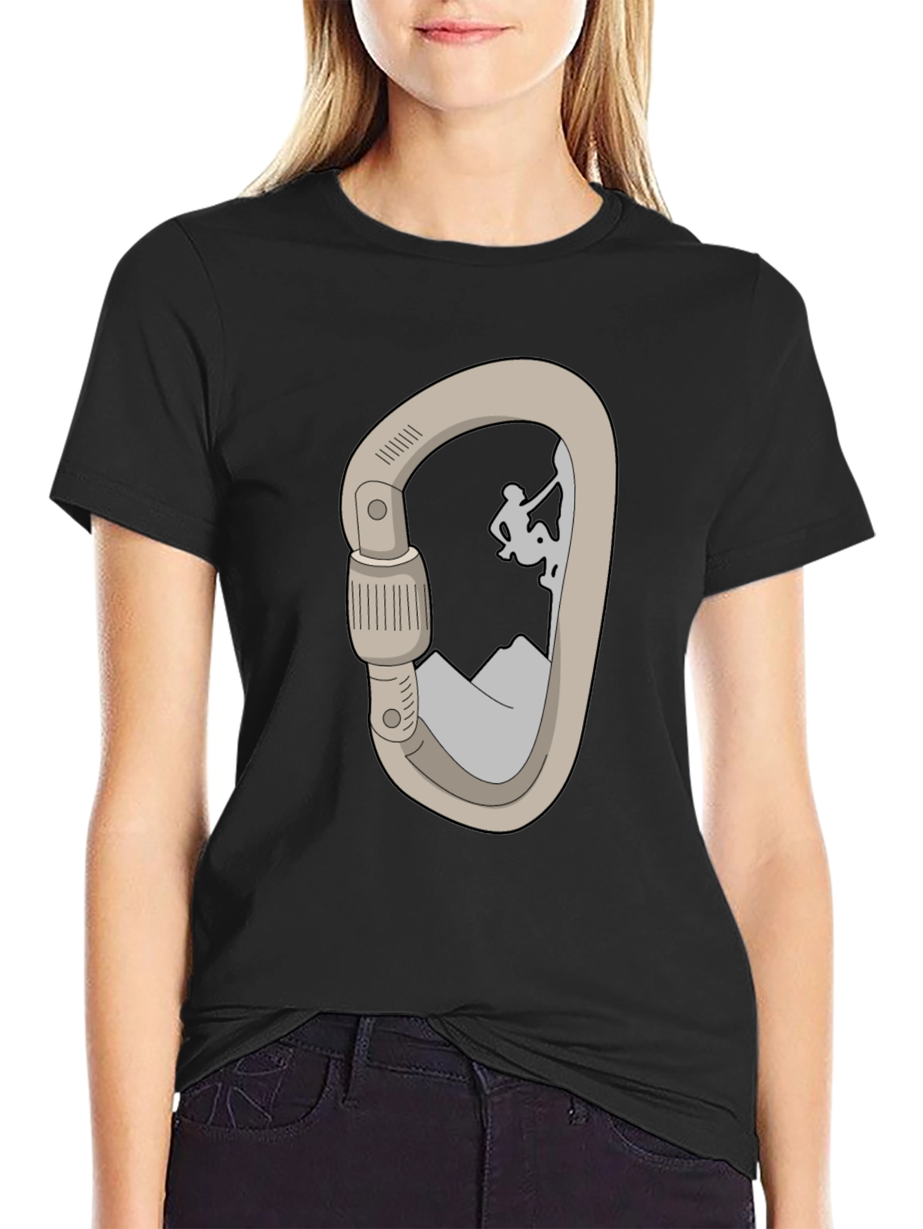 Climbing Carabiner T-Shirt - Mountain Adventure