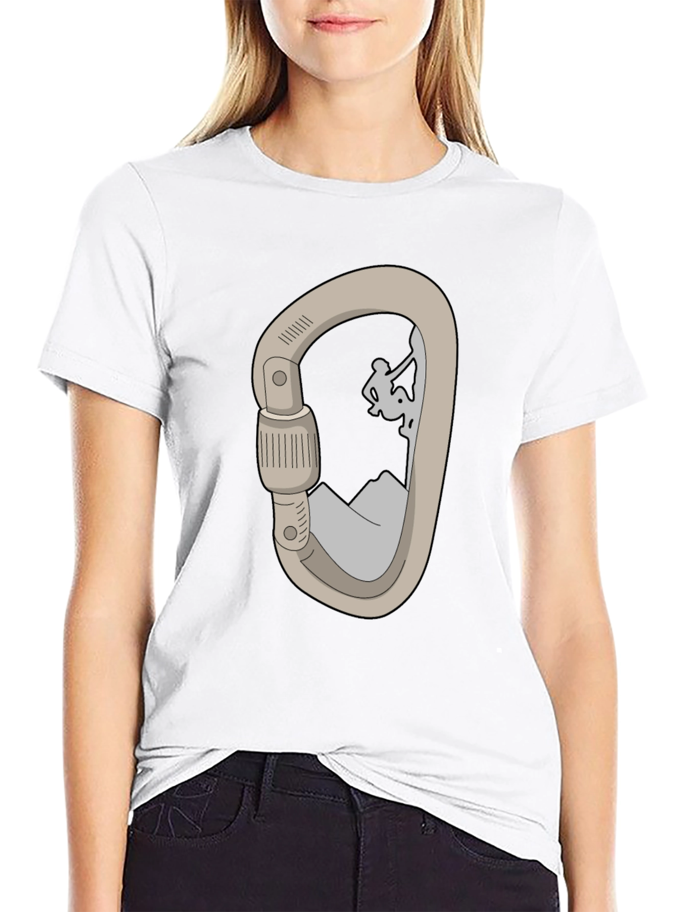 Climbing Carabiner T-Shirt - Mountain Adventure
