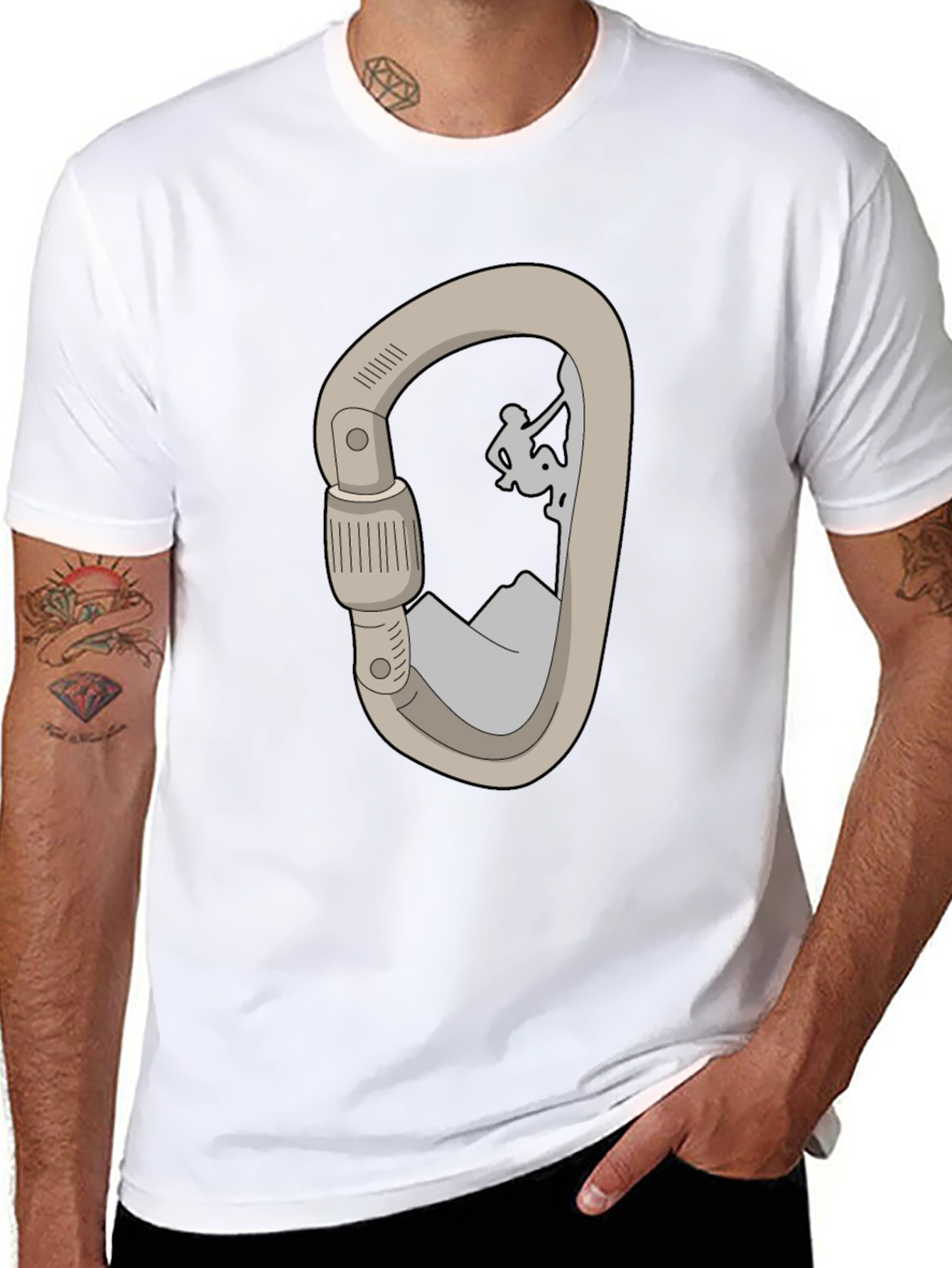 Climbing Carabiner T-Shirt - Mountain Adventure
