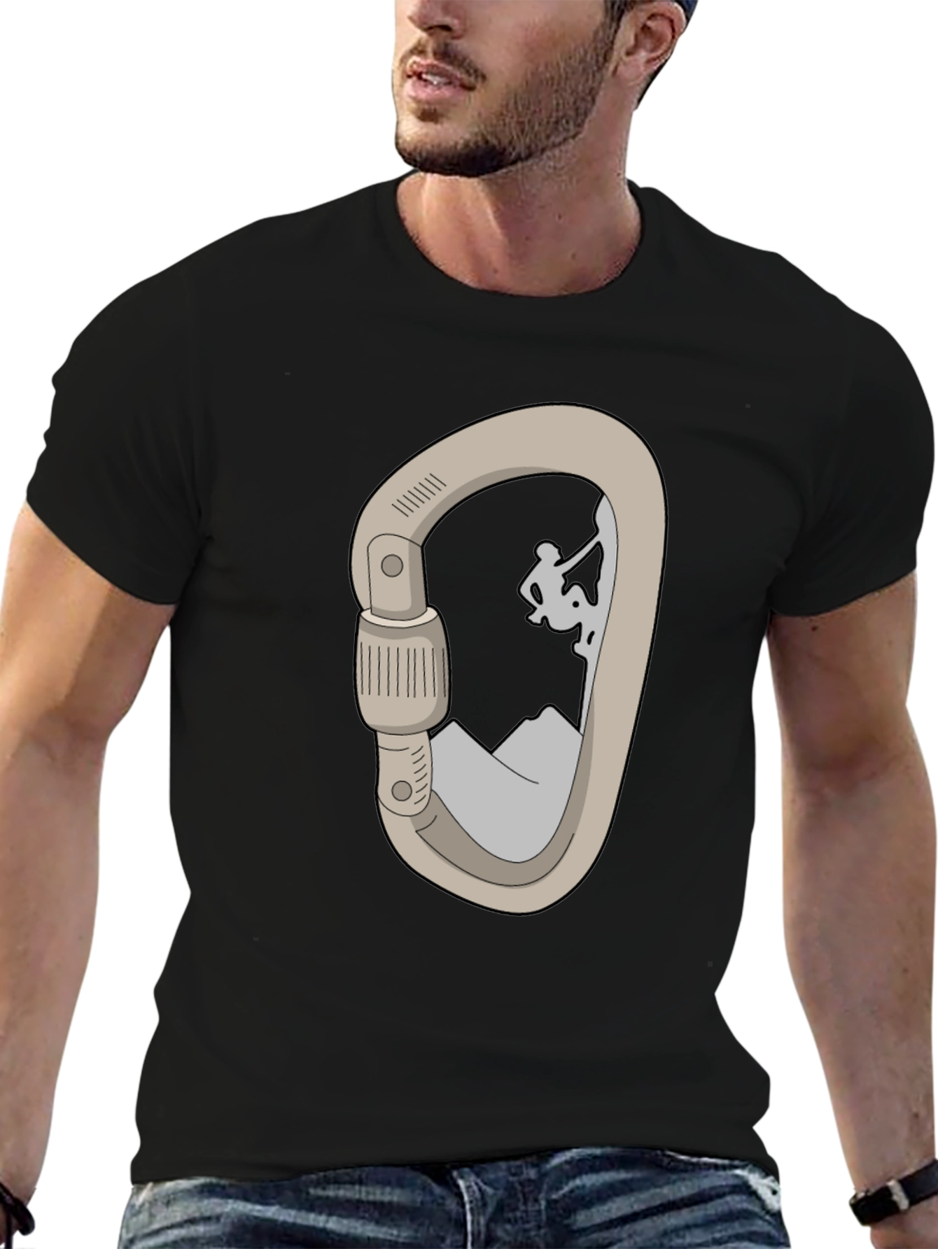 Climbing Carabiner T-Shirt - Mountain Adventure