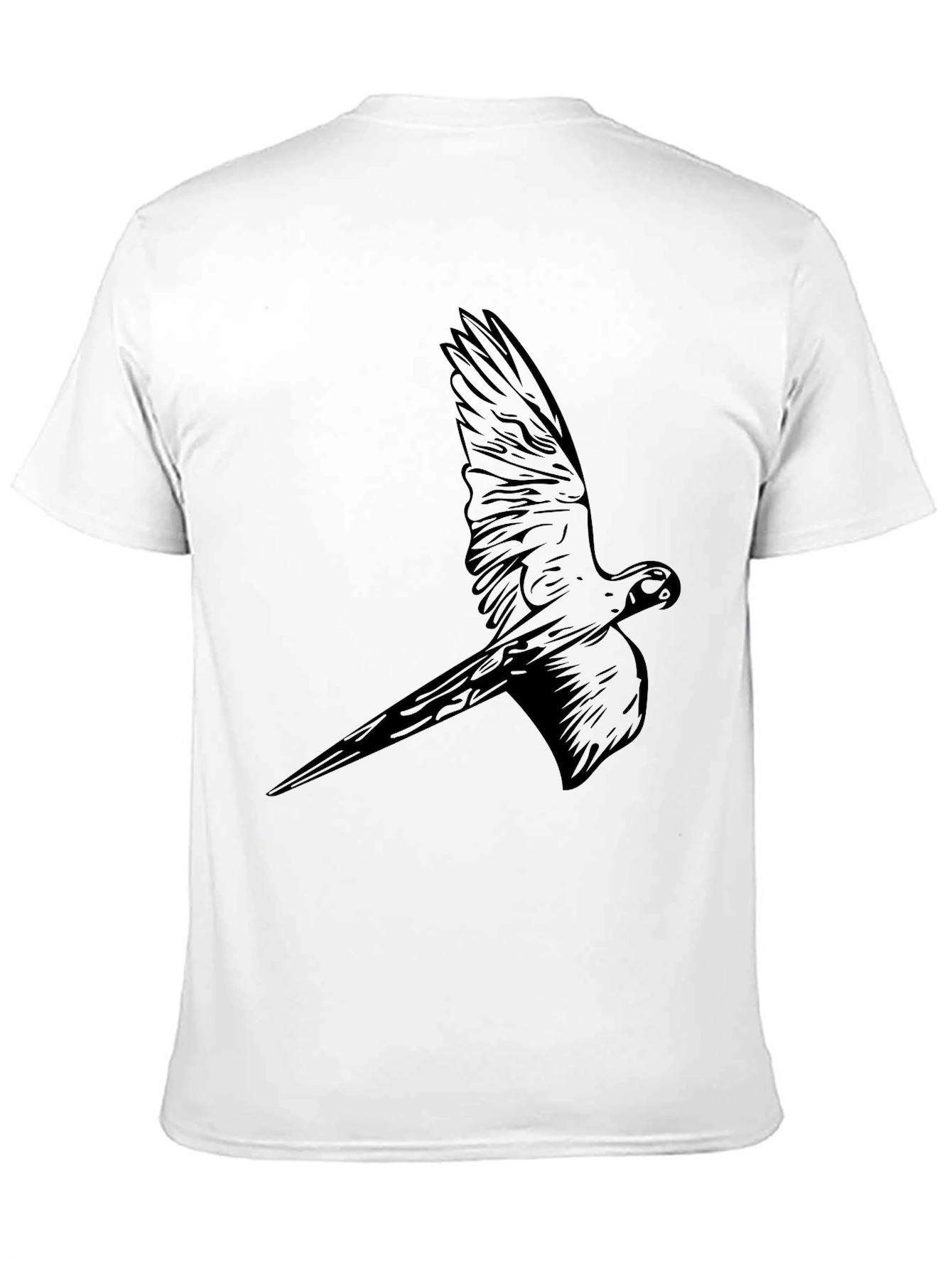 Black Parrot Graphic Tee - Stylish Bird Design