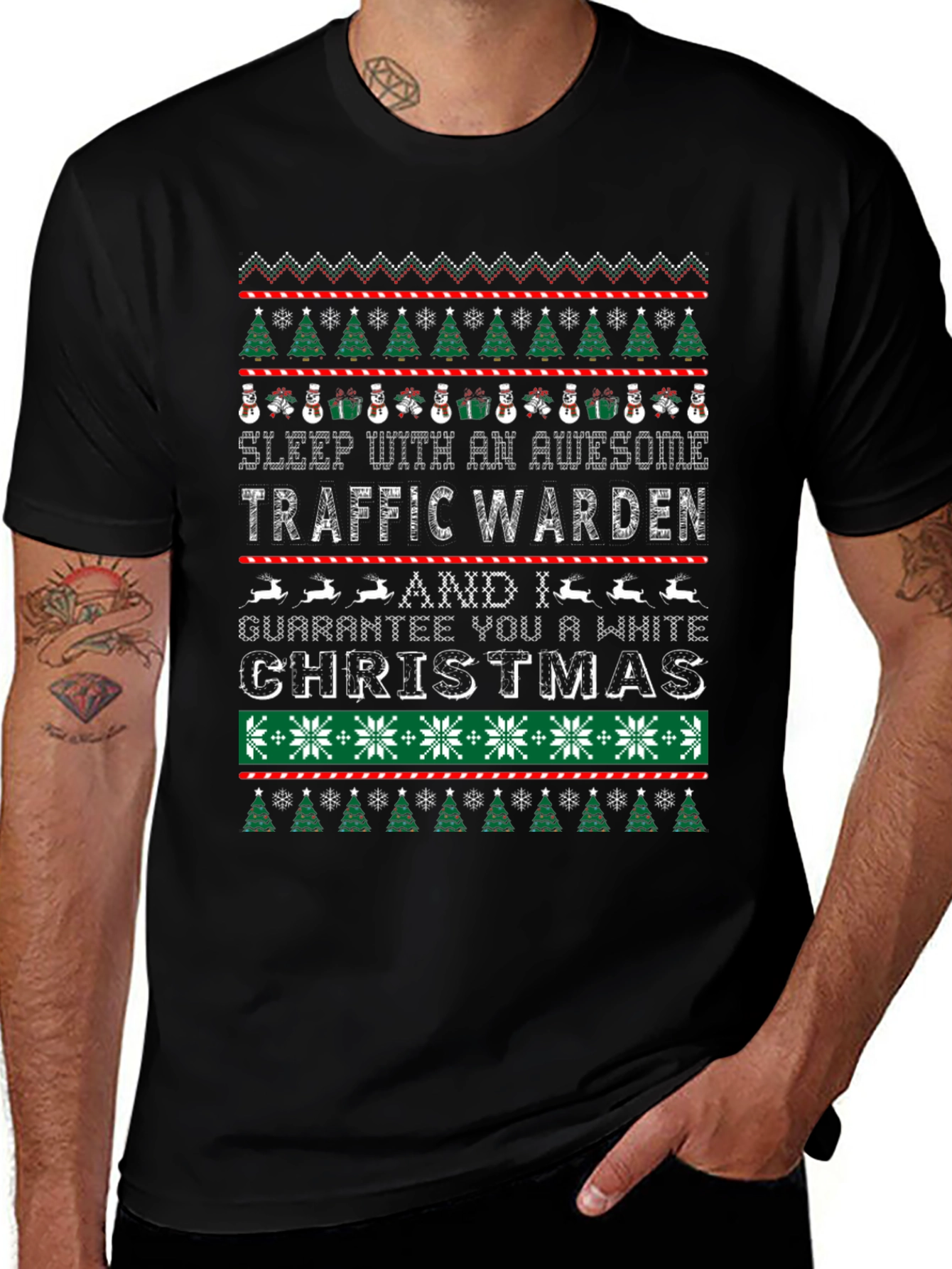 Awesome Traffic Warden Christmas T-Shirt