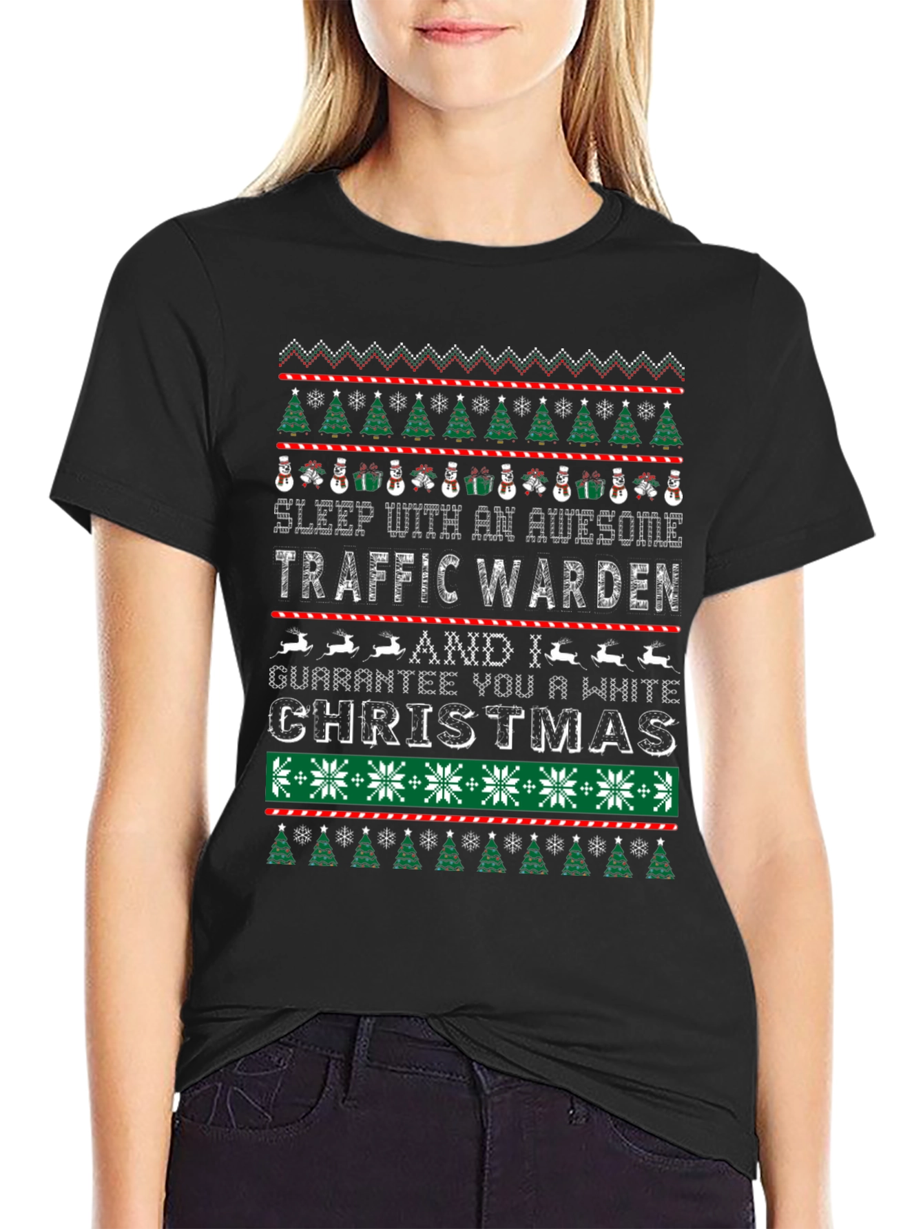 Awesome Traffic Warden Christmas T-Shirt