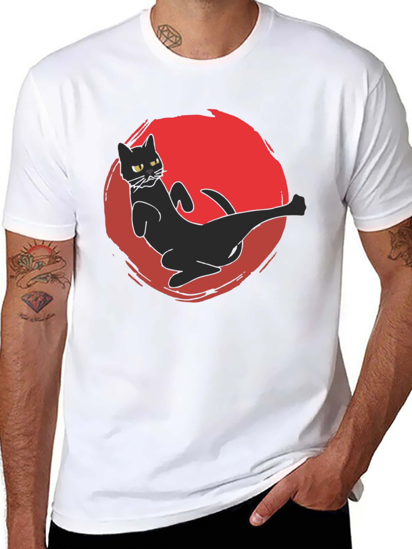 Black Cat Kick T-Shirt - Martial Arts Funny Tee