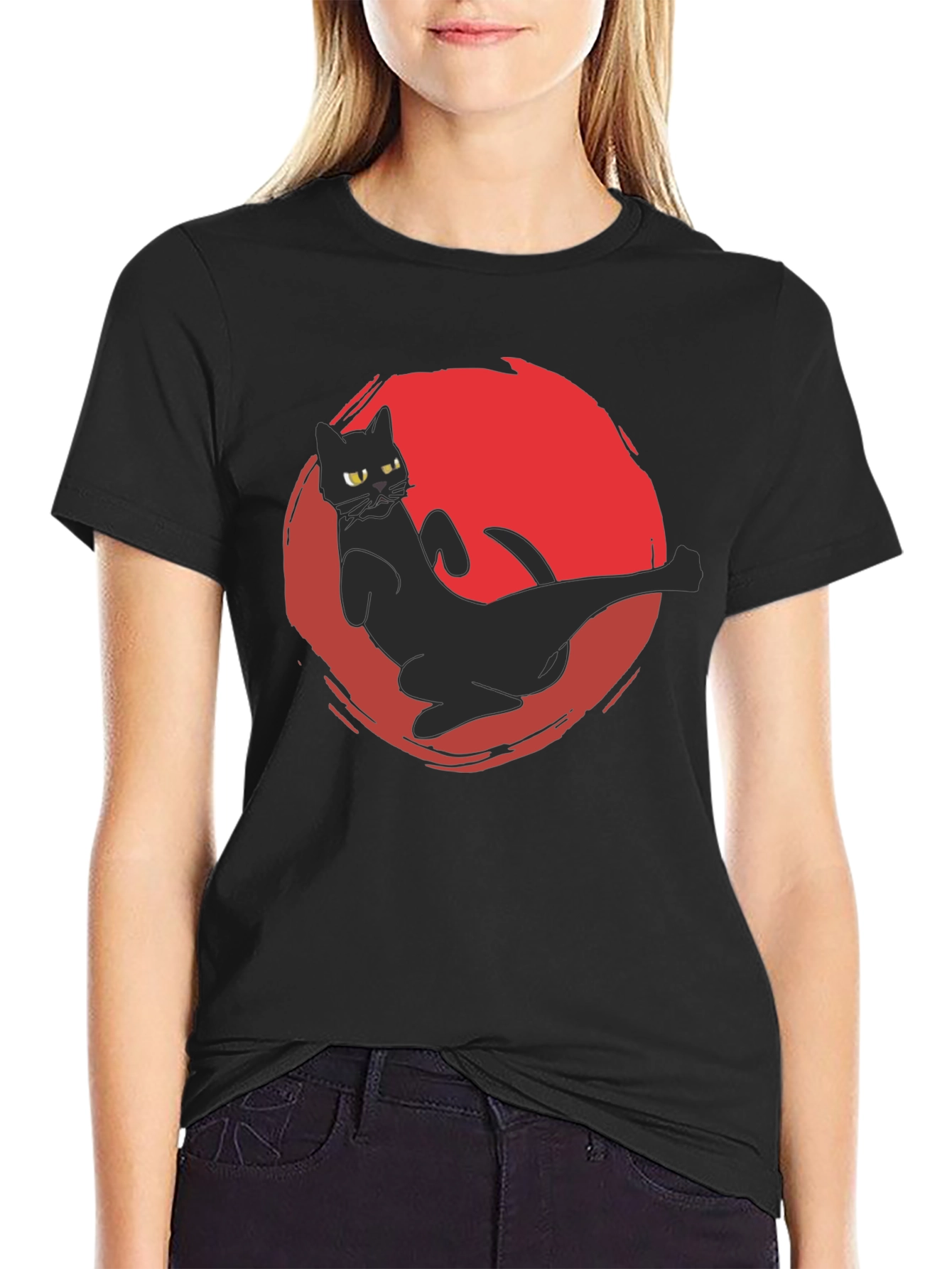 Black Cat Kick T-Shirt - Martial Arts Funny Tee