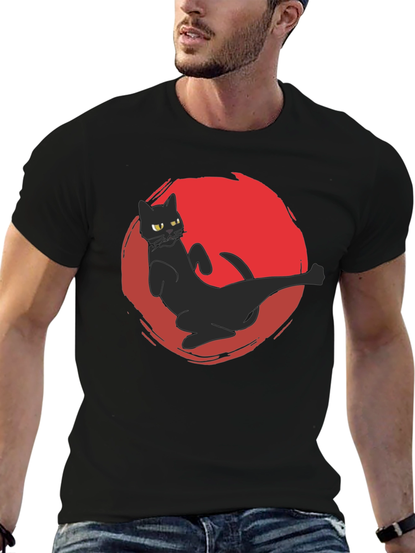 Black Cat Kick T-Shirt - Martial Arts Funny Tee