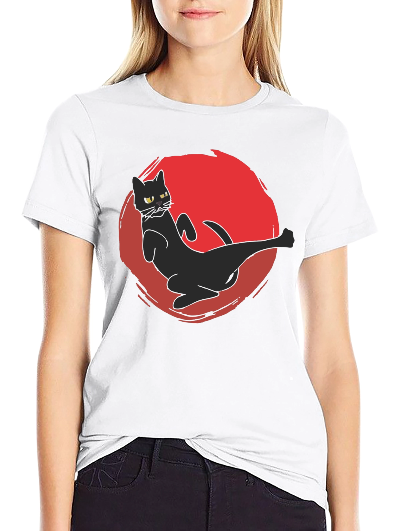 Black Cat Kick T-Shirt - Martial Arts Funny Tee