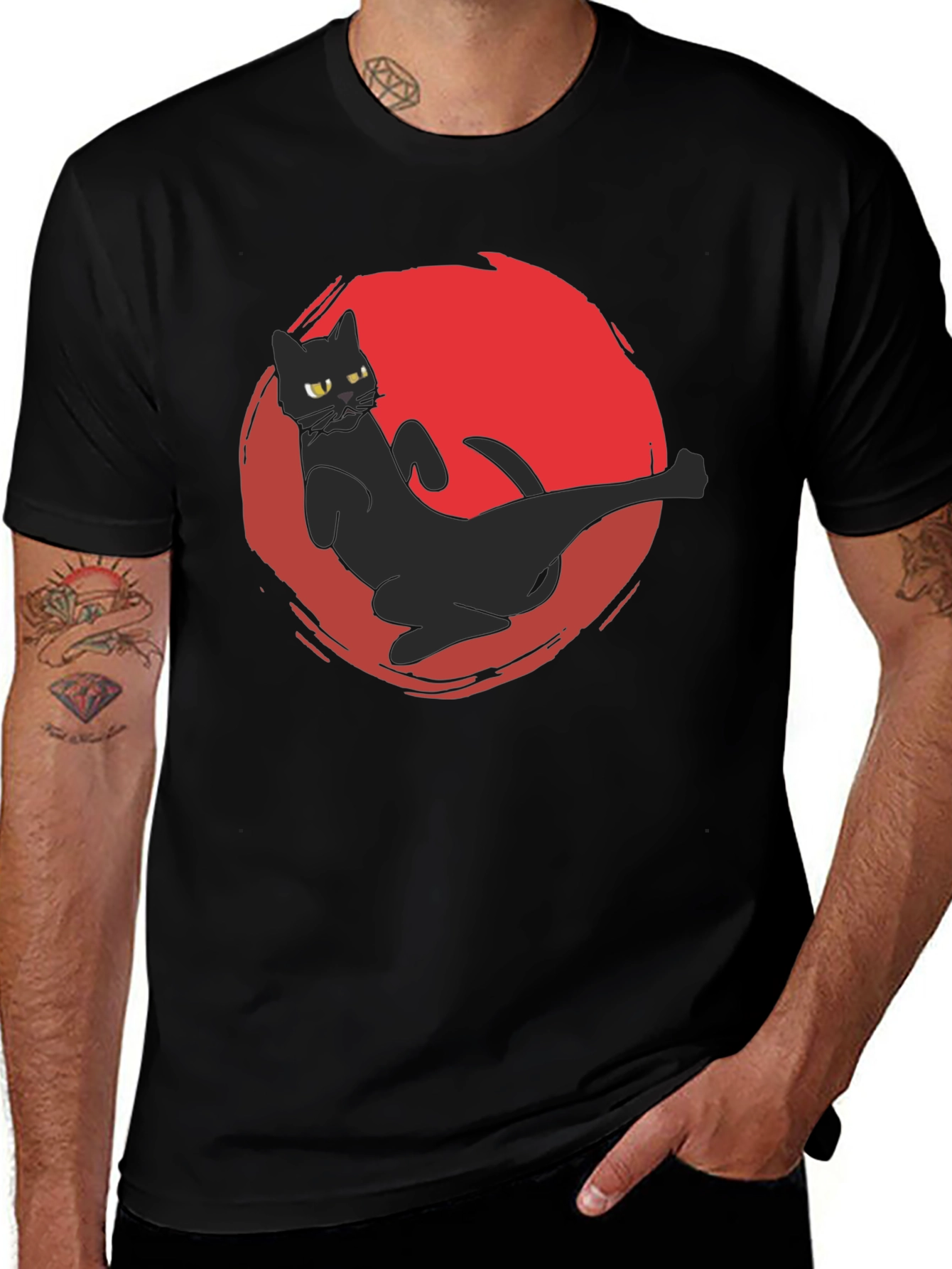 Black Cat Kick T-Shirt - Martial Arts Funny Tee