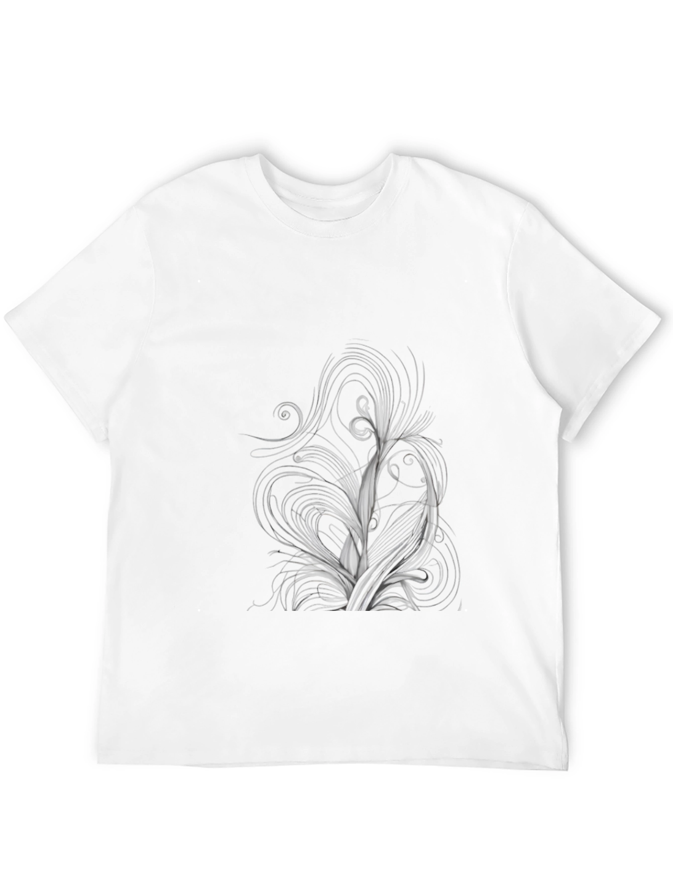 Abstract Swirl Design Black T-Shirt